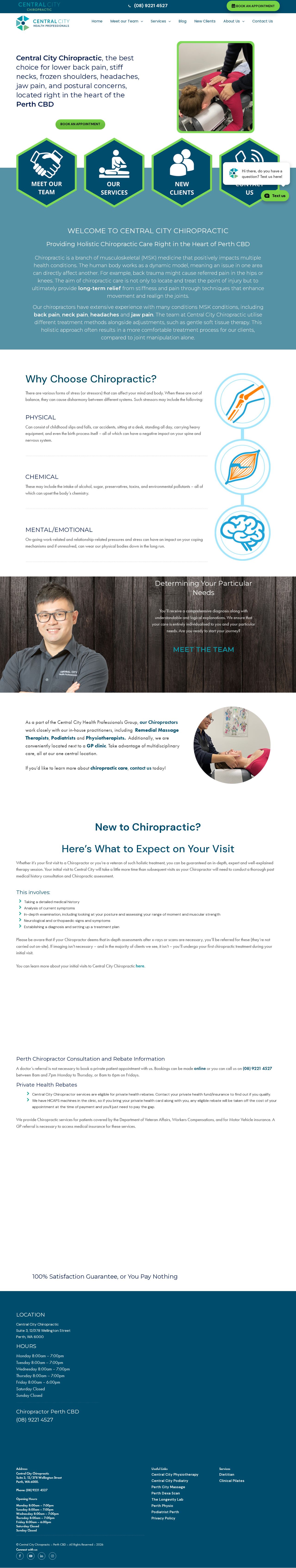Central City Chiropractic Clinic website
