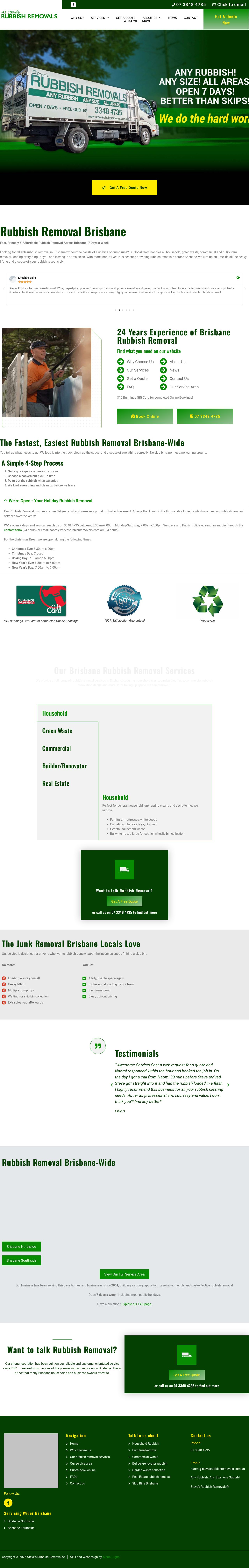 A1 Steve's Rubbish Removal website