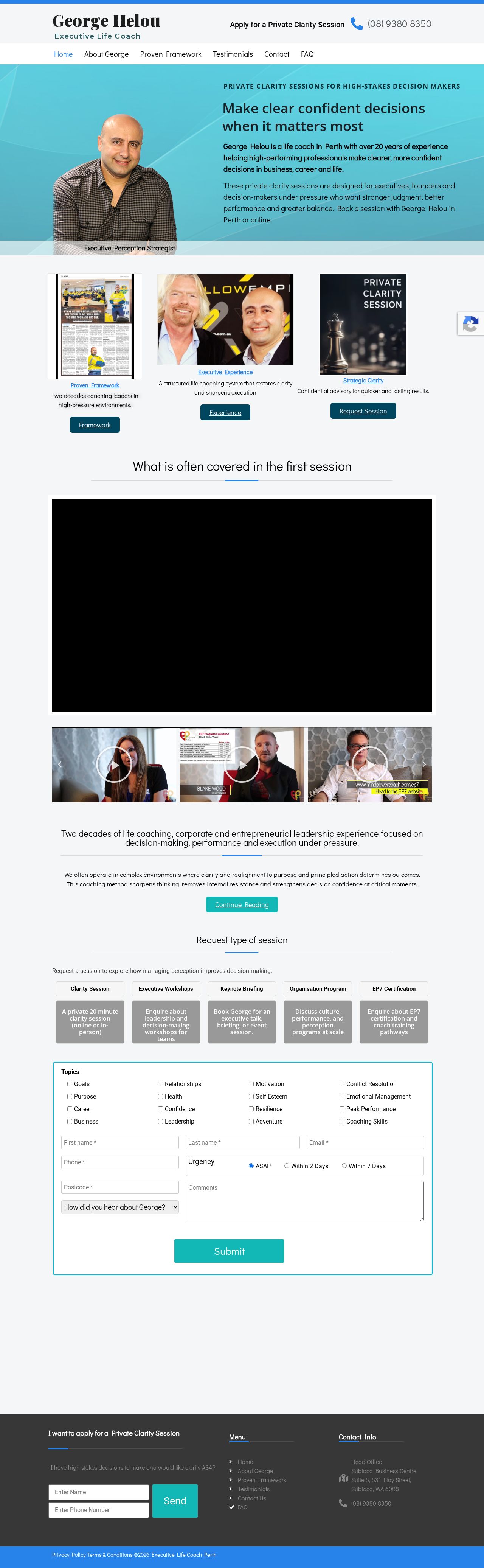 Life Coach Perth website