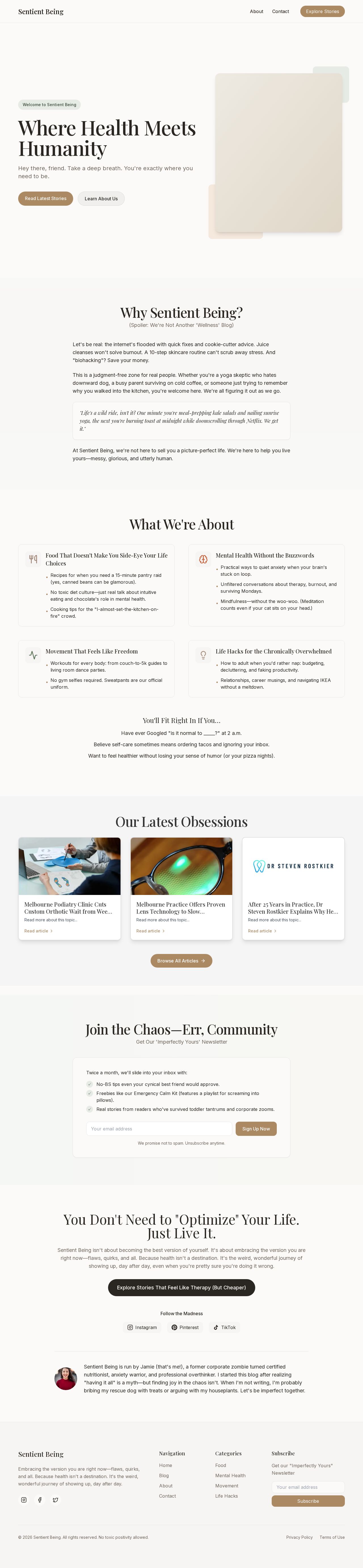 Sentient Being website