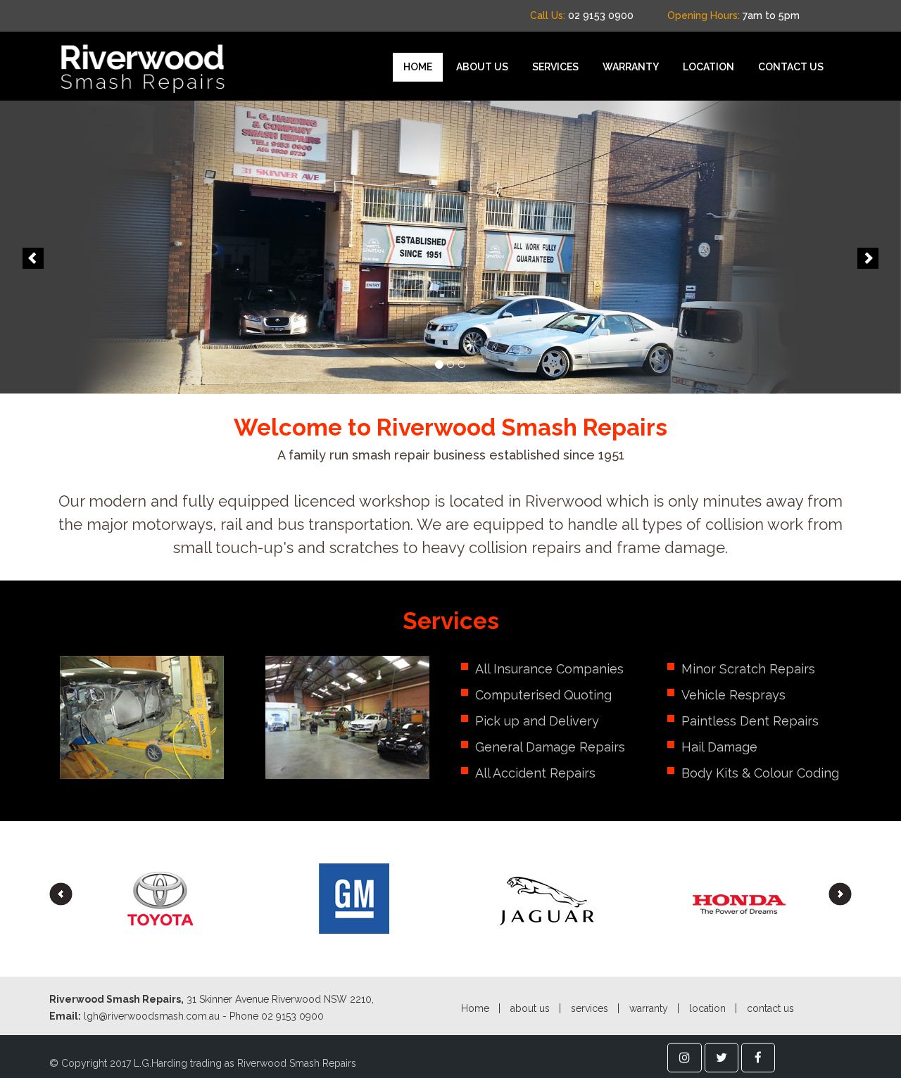 L.G Harding & Co Smash Repairs website
