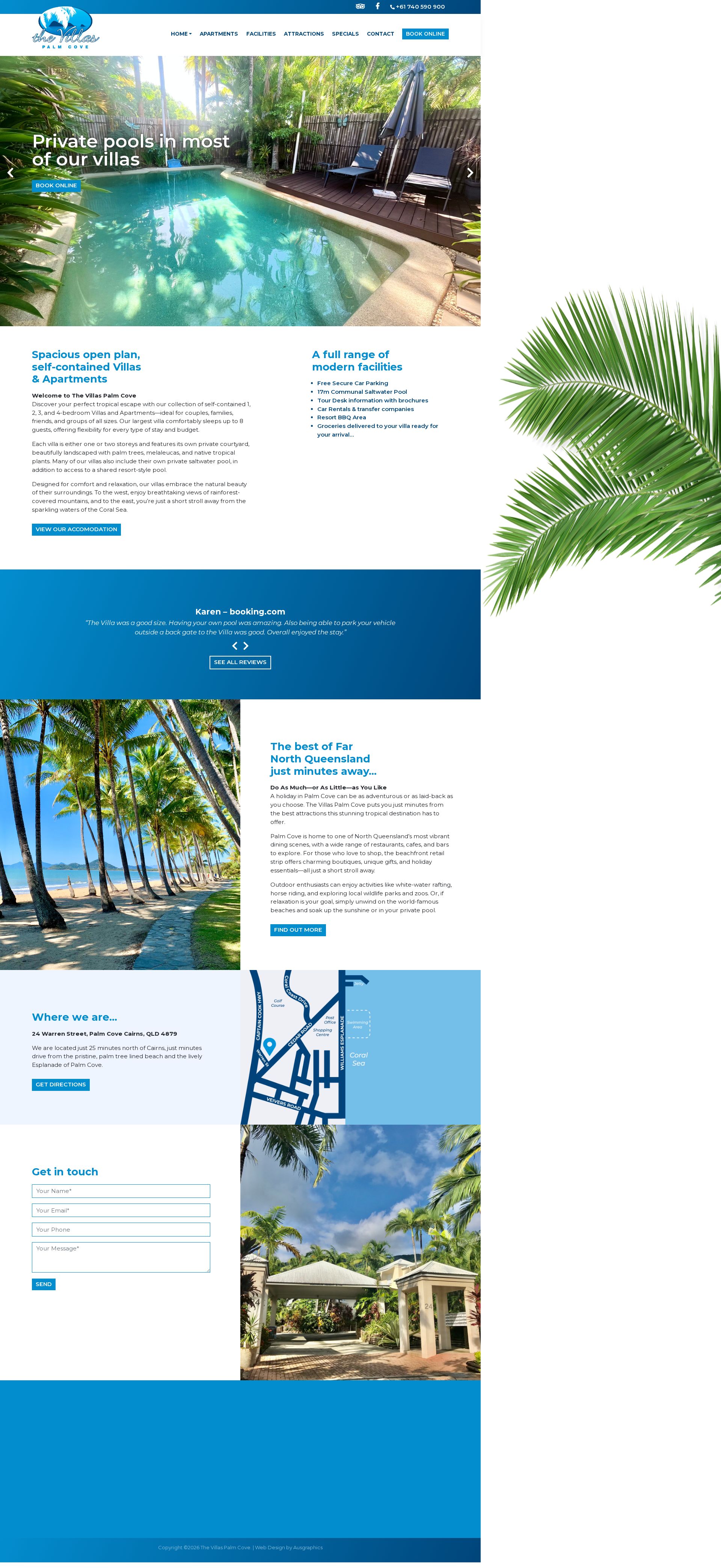 The Villas Palm Cove website