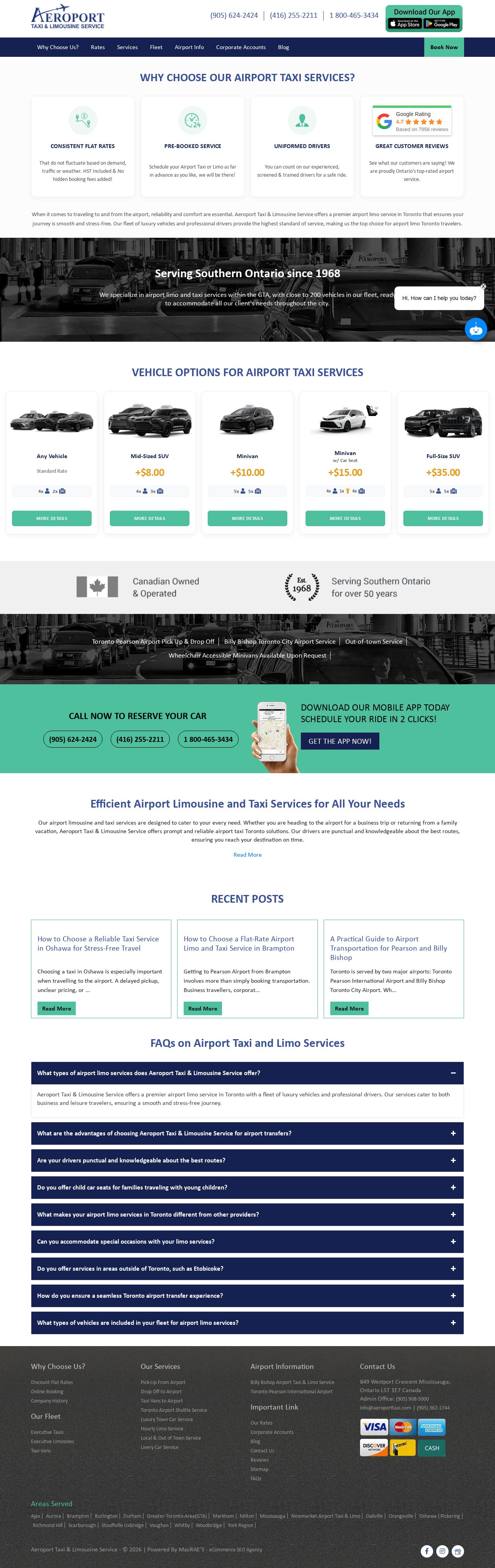 airport taxi toronto website