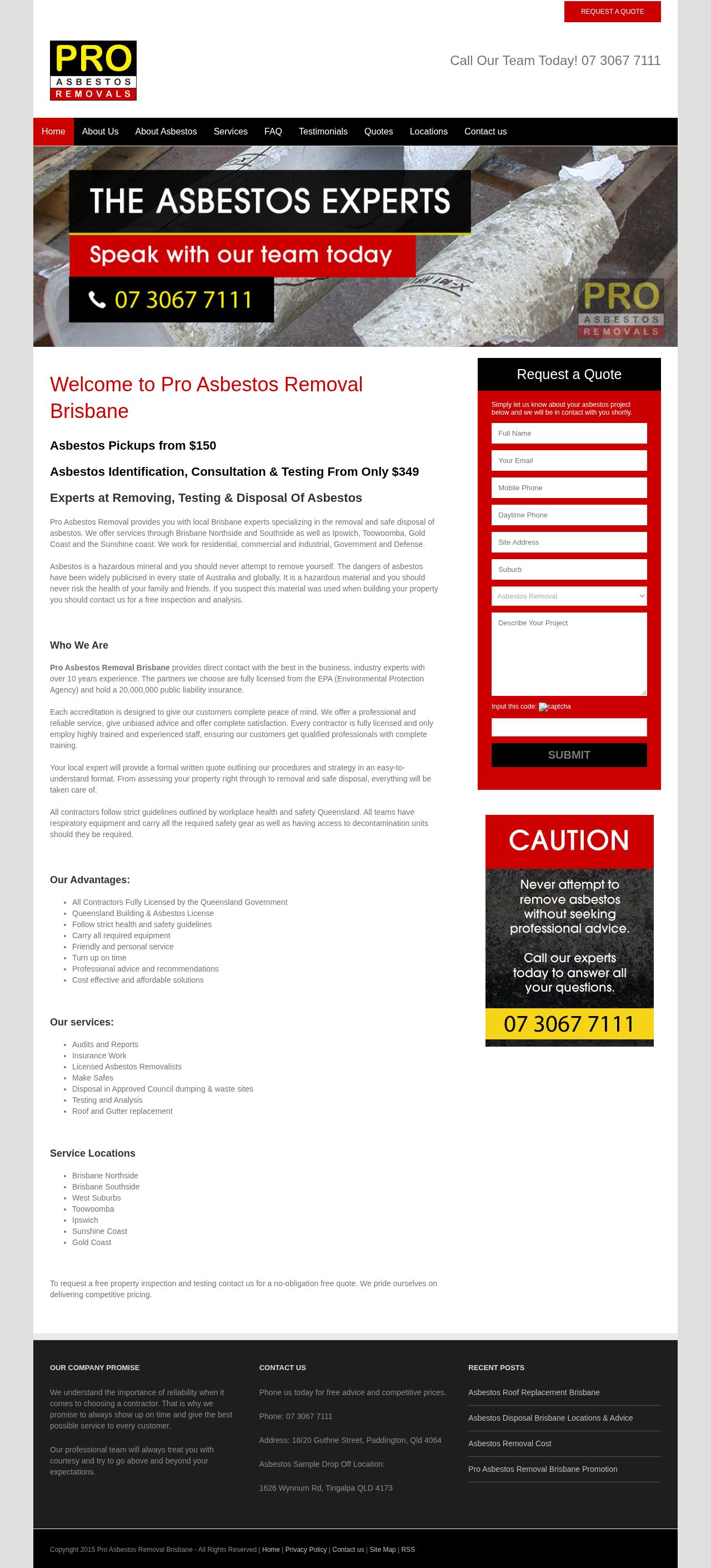 Pro Asbestos Removal Brisbane website