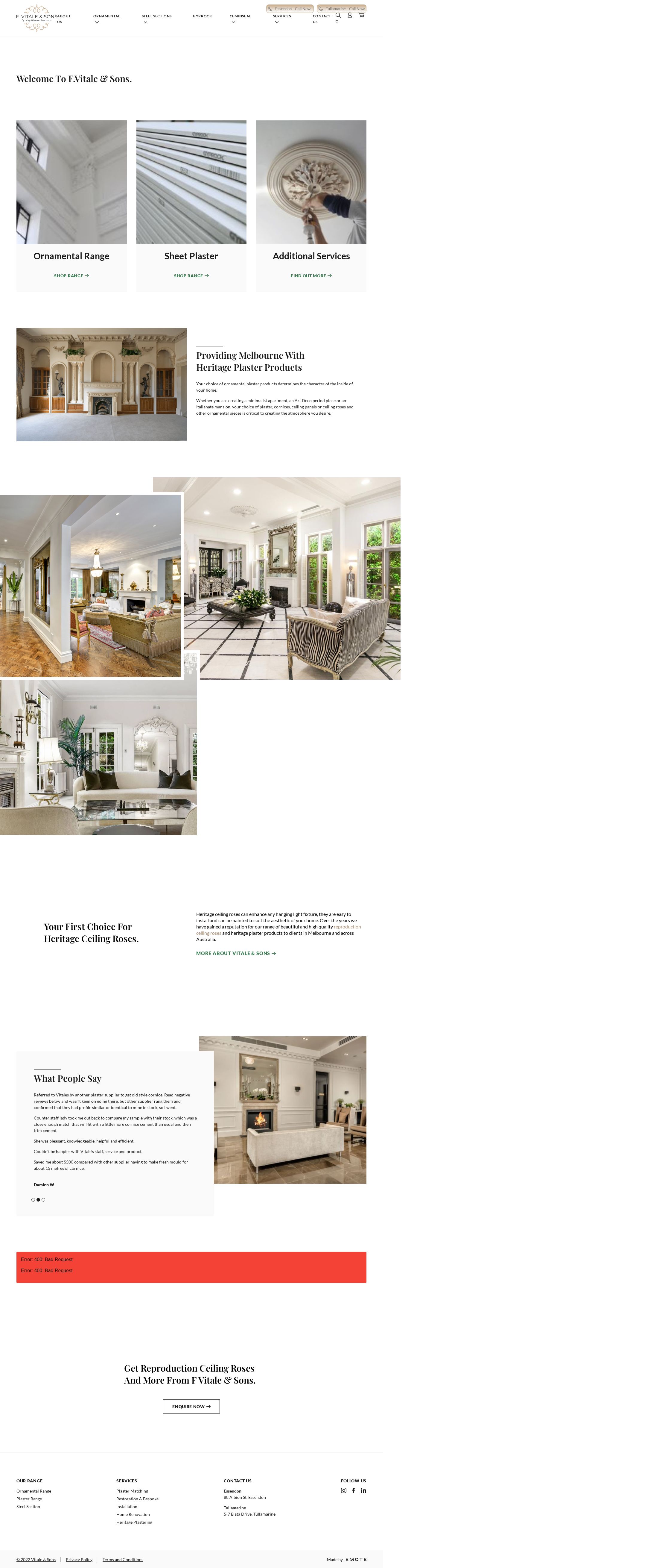 F Vitale & Sons Pty Ltd website