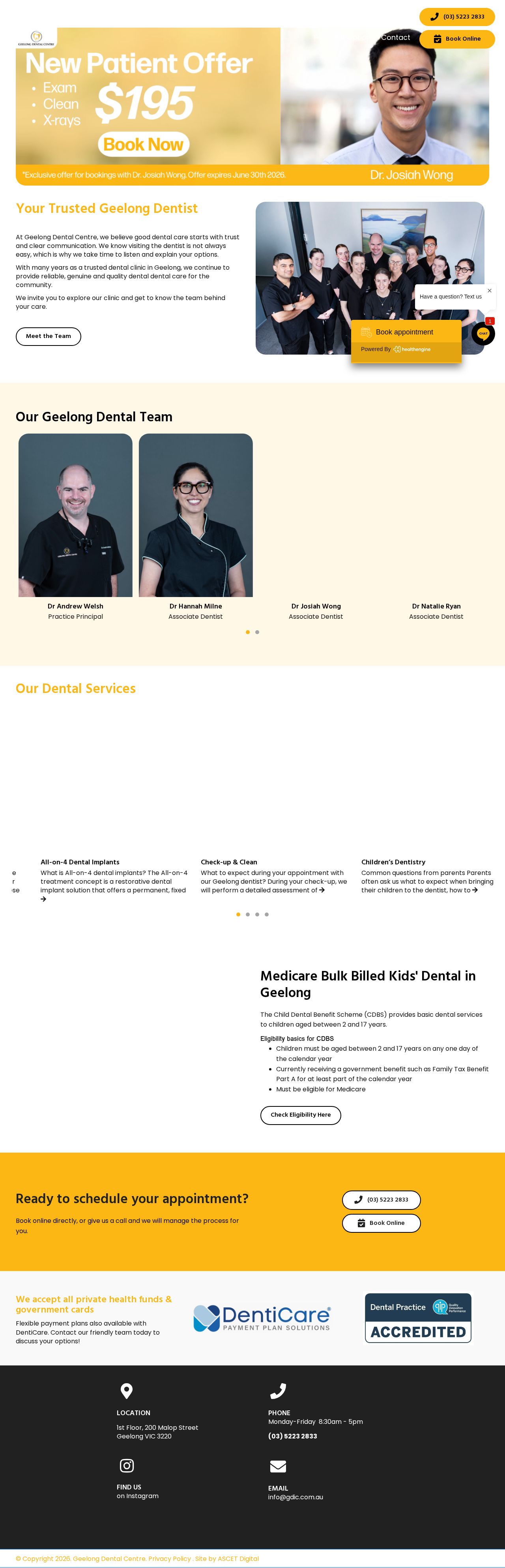 Geelong Dental Centre website