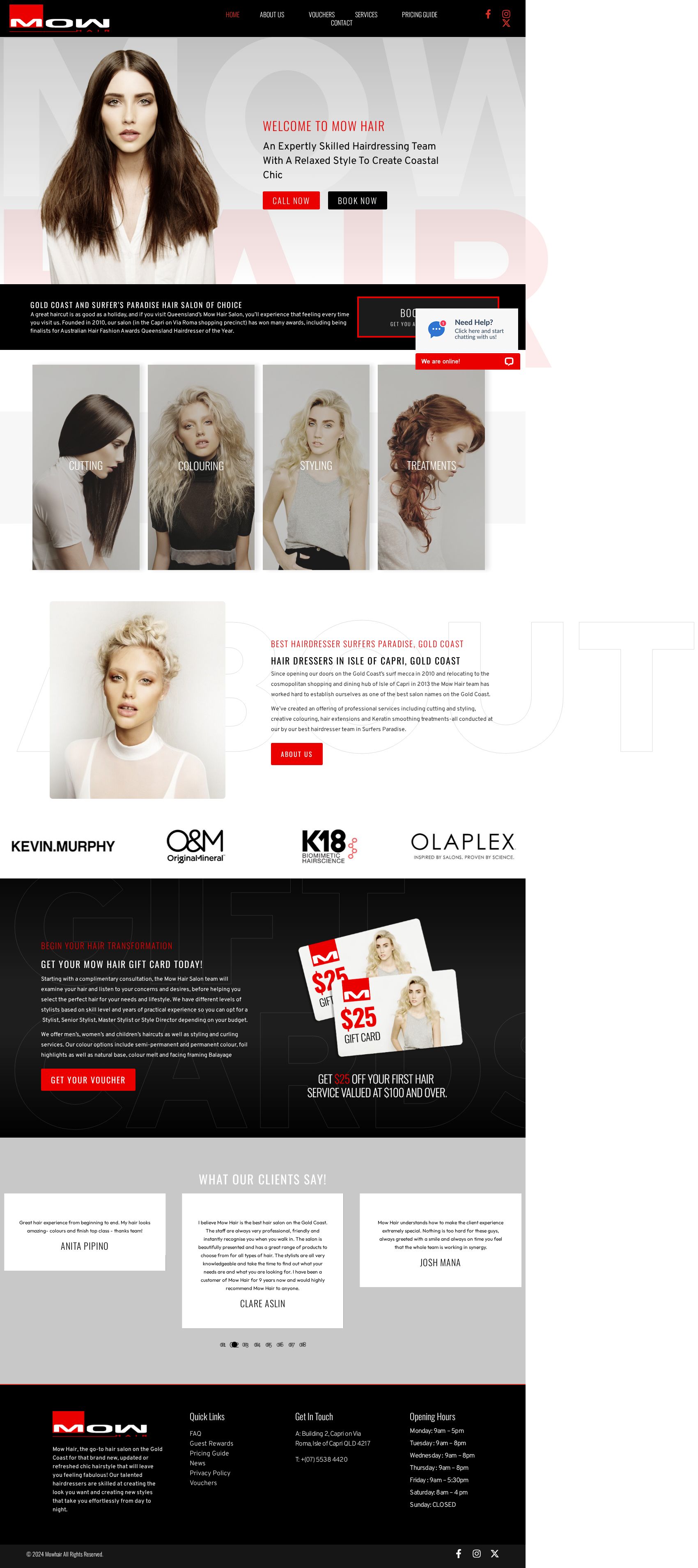 Mow Hair website