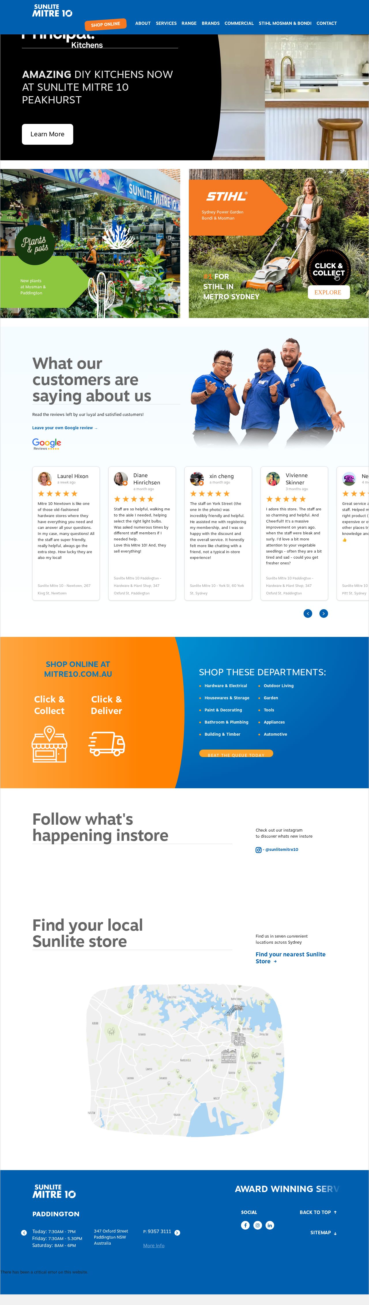Sunlite Mitre 10 website