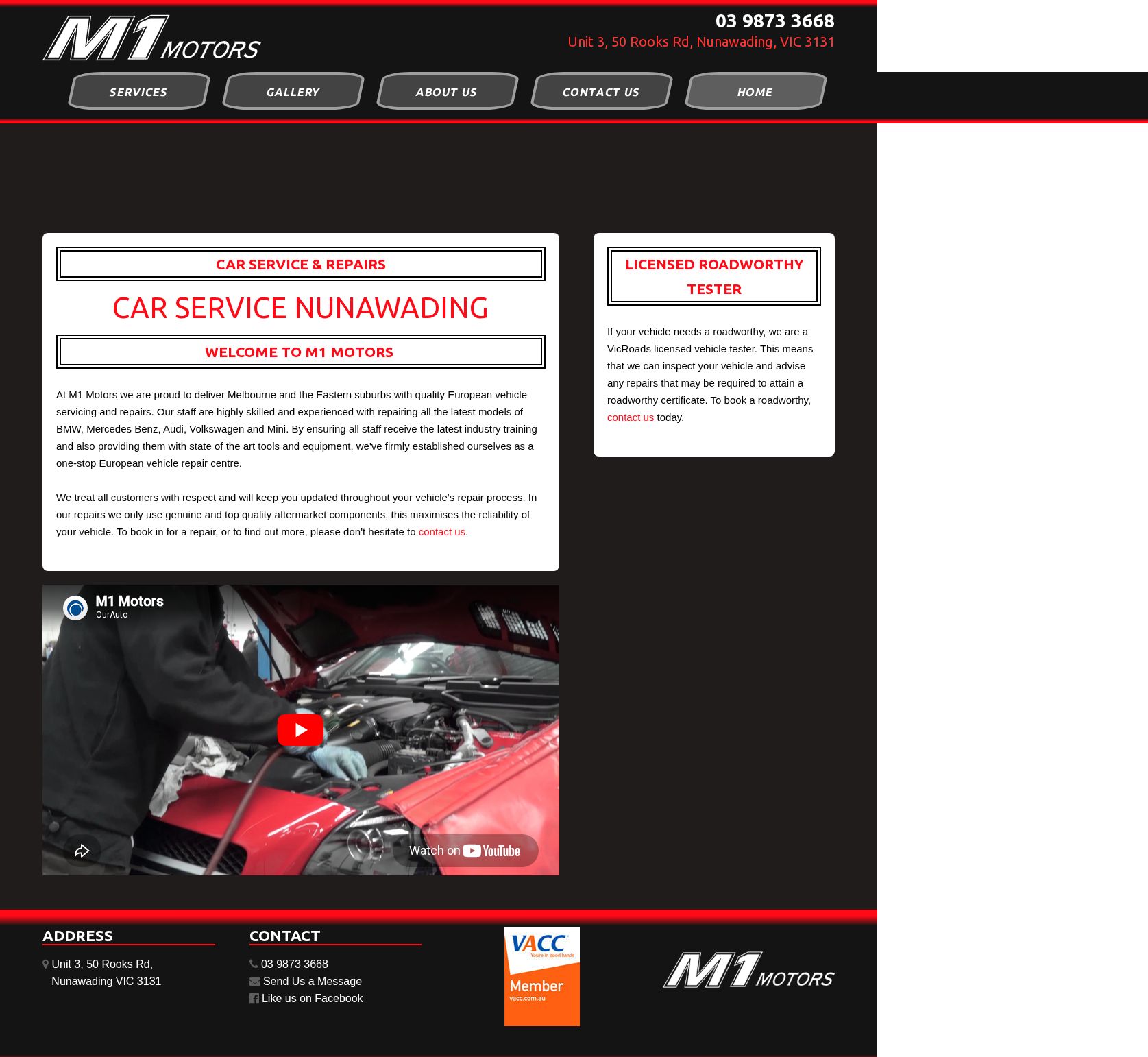 M1 Motors - Independant BMW Service Centre website