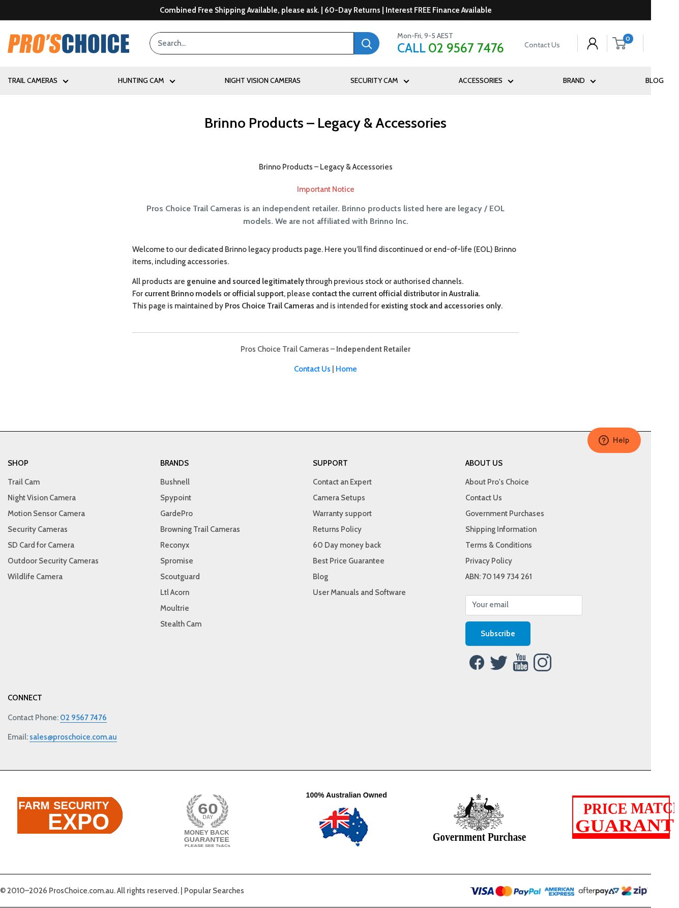 Brinno website