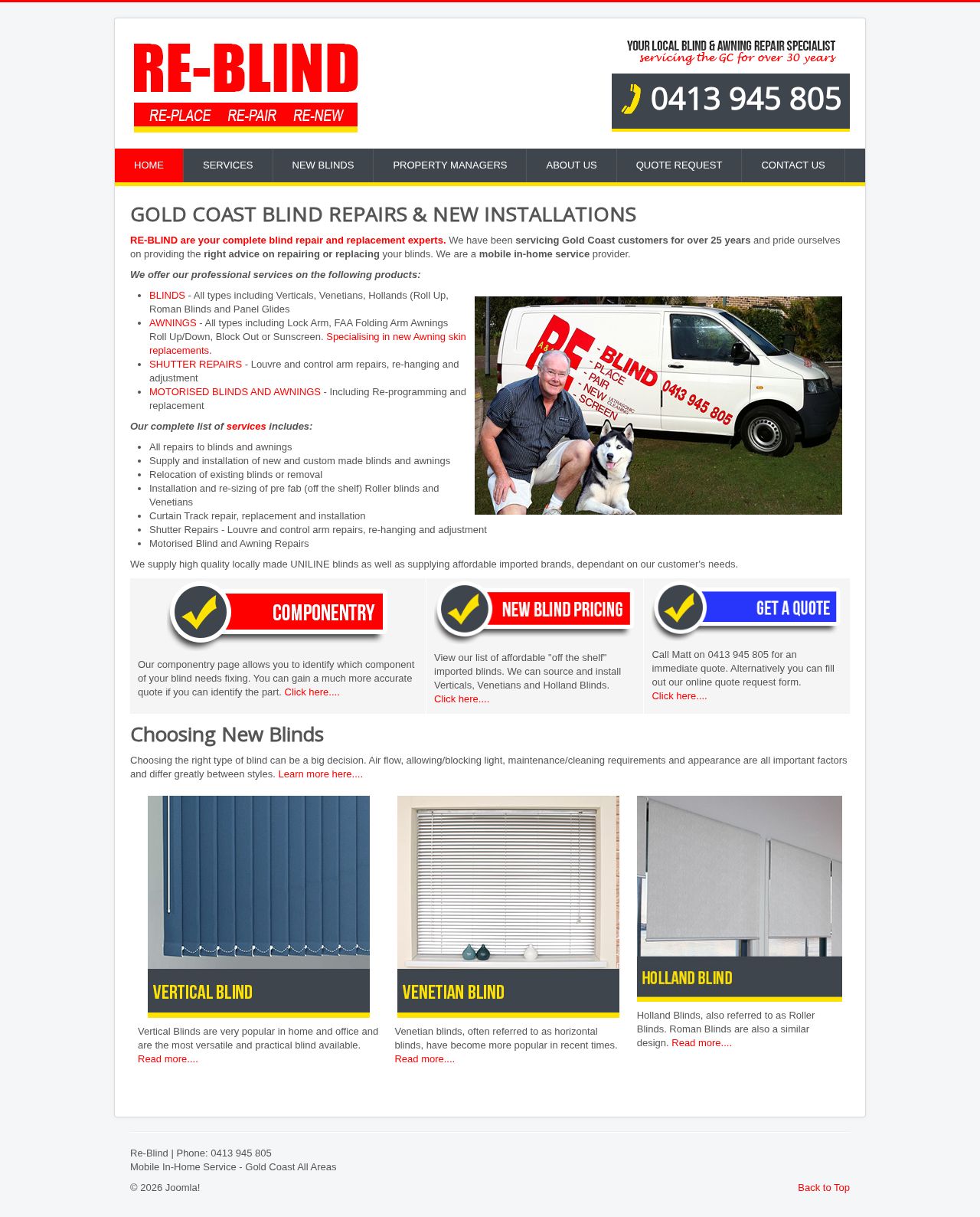 A & A Re-Blind website