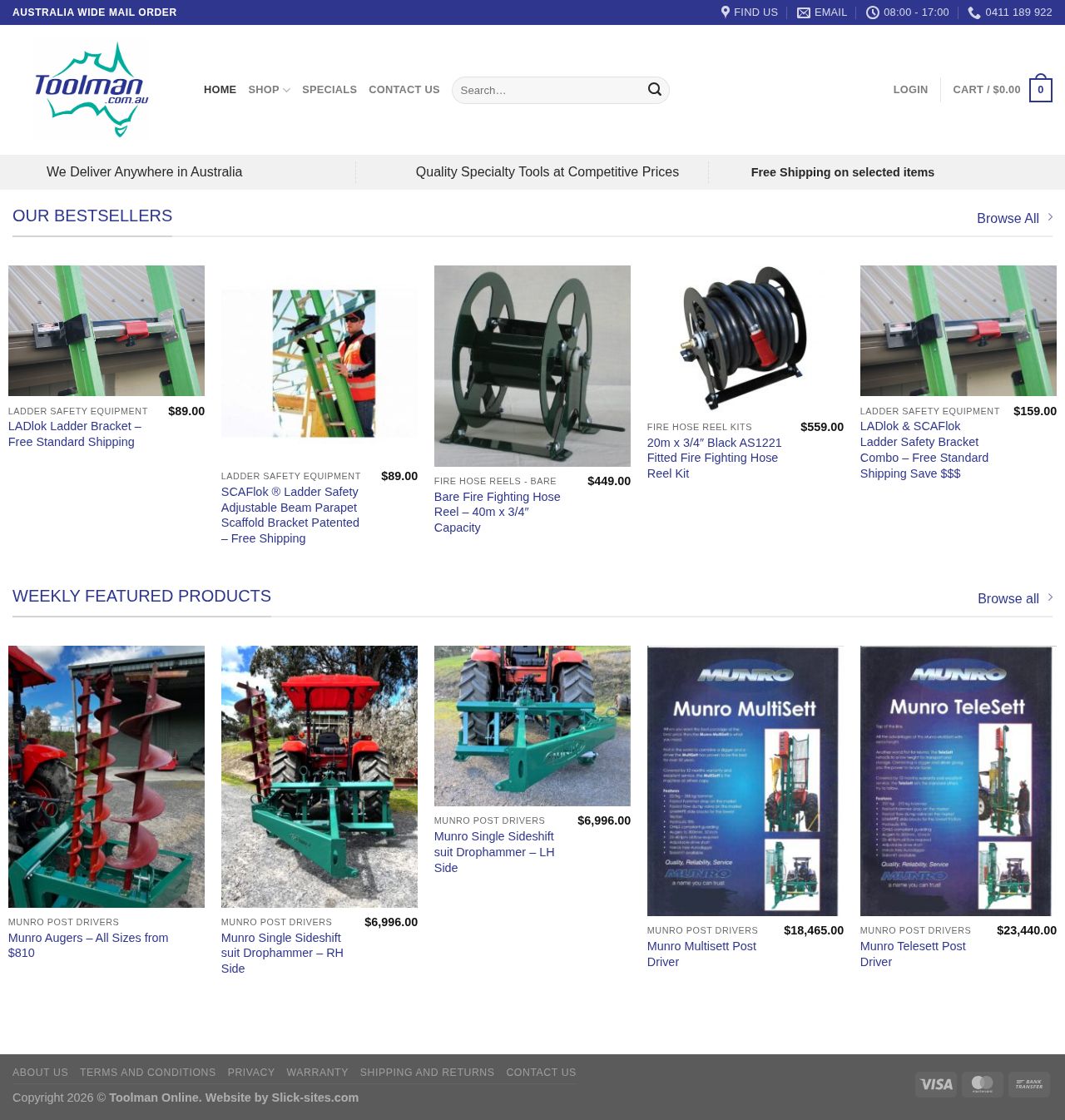 www.toolman.com.au website