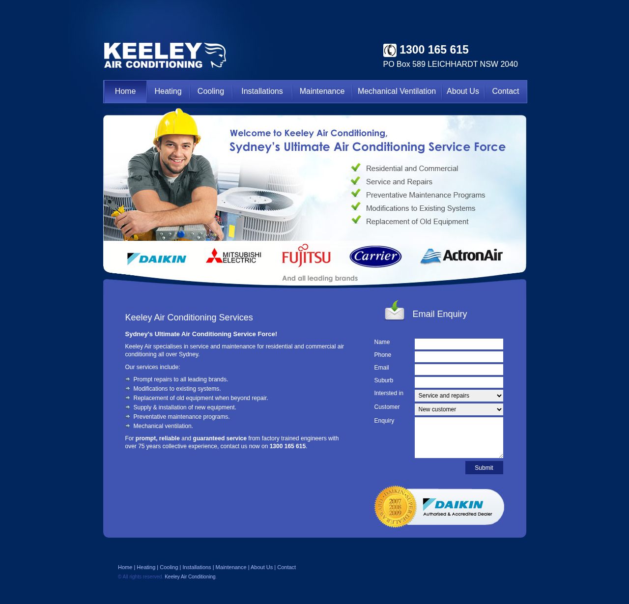 Keeley Air Conditioning website