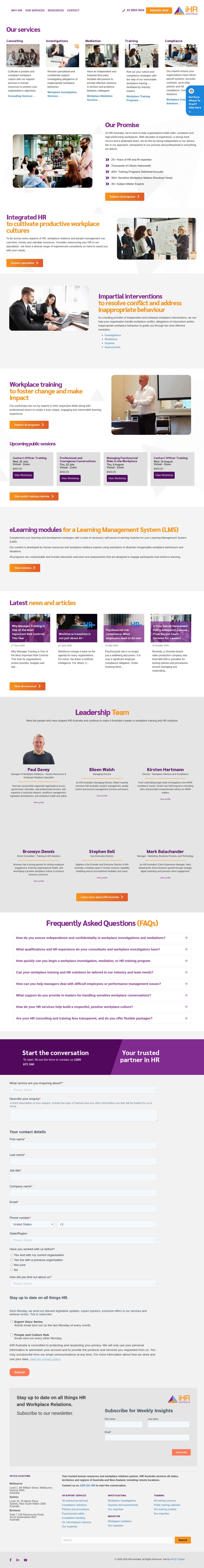 iHR Australia website