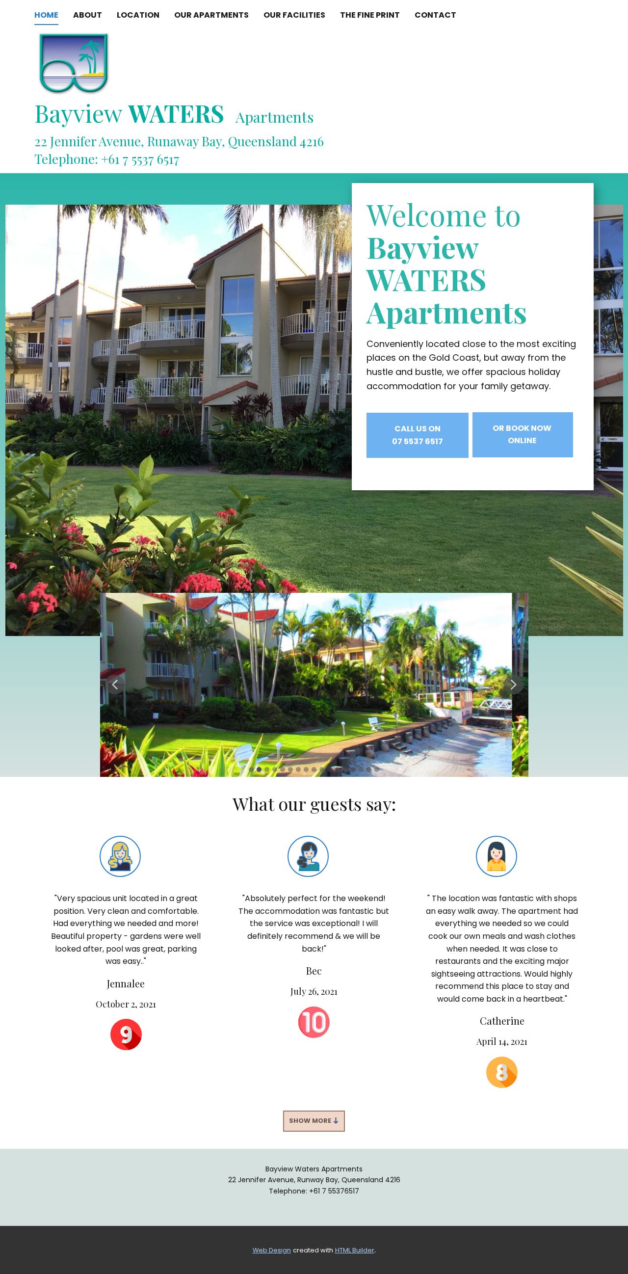 Bayview Waters Waterfront Apartments website