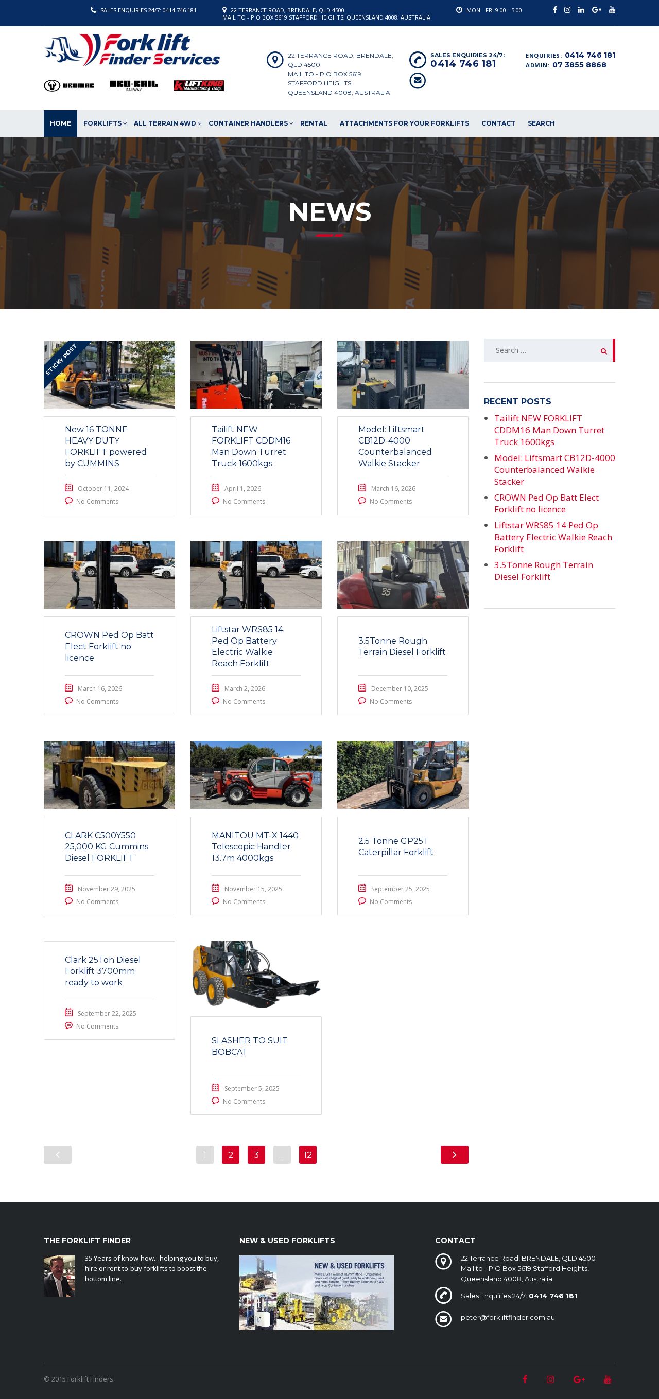 Forklift Finder Services website