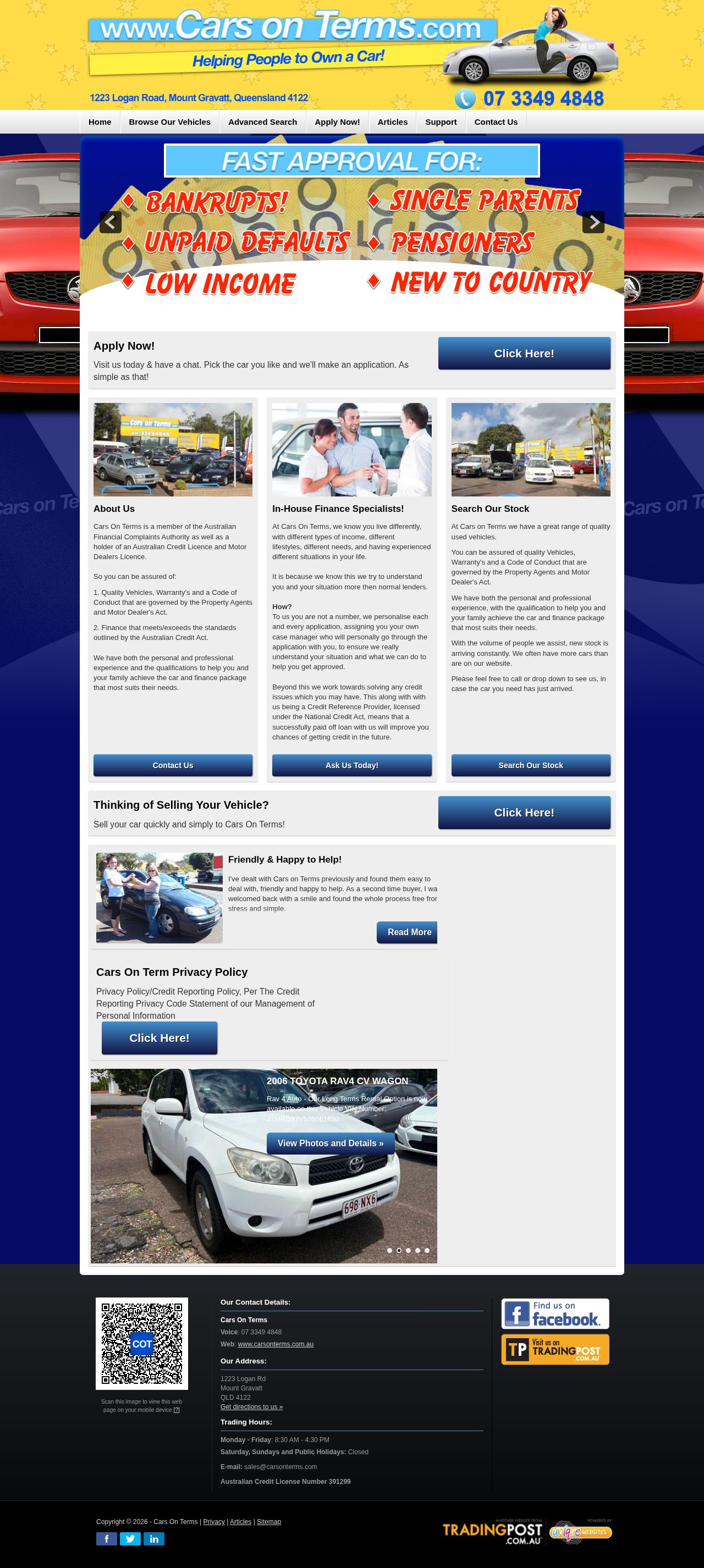 Cars on Terms - Helping People to own a Quality Car website