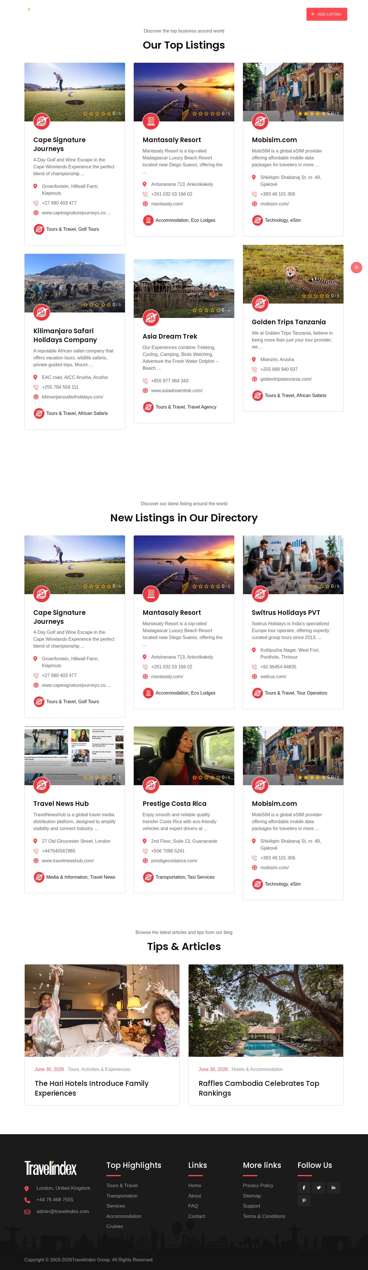 Hotelindex website