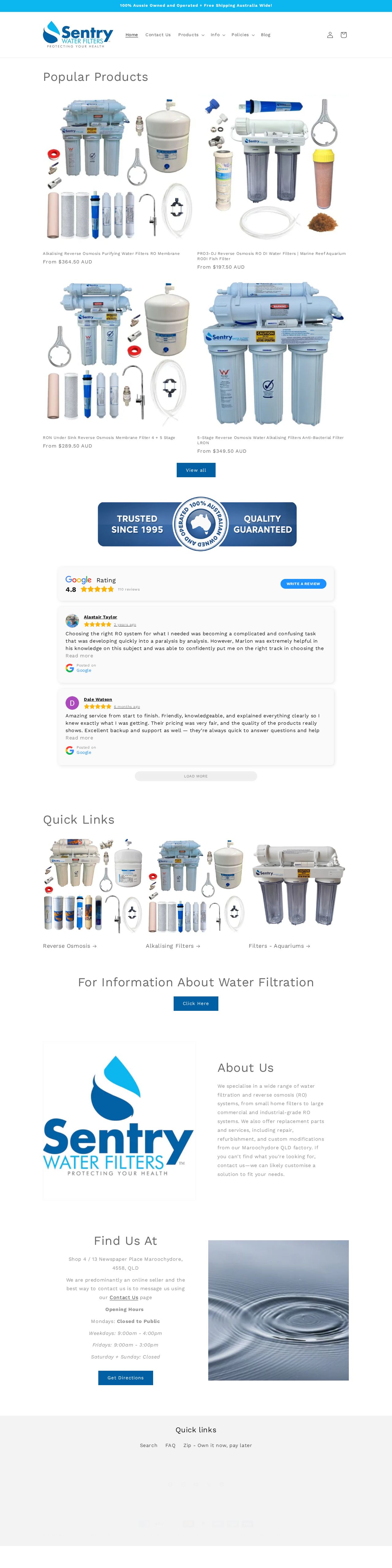 The Water Filter Factory website