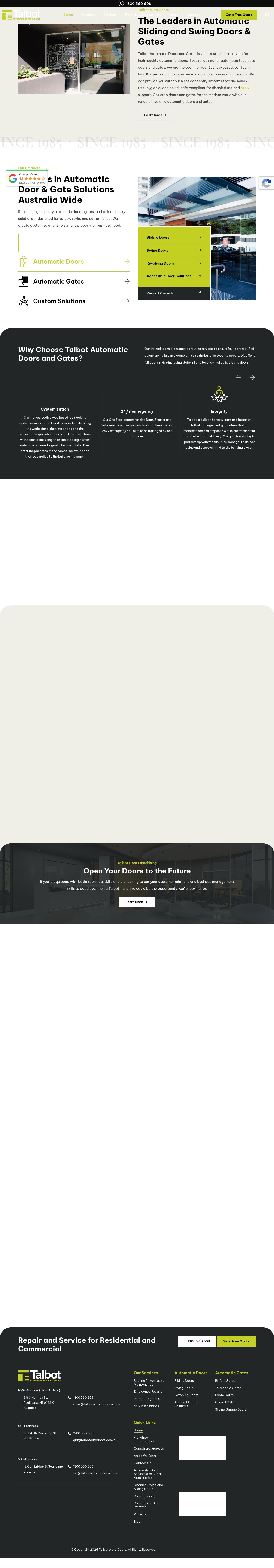 Talbot Automatic Doors & Gates website