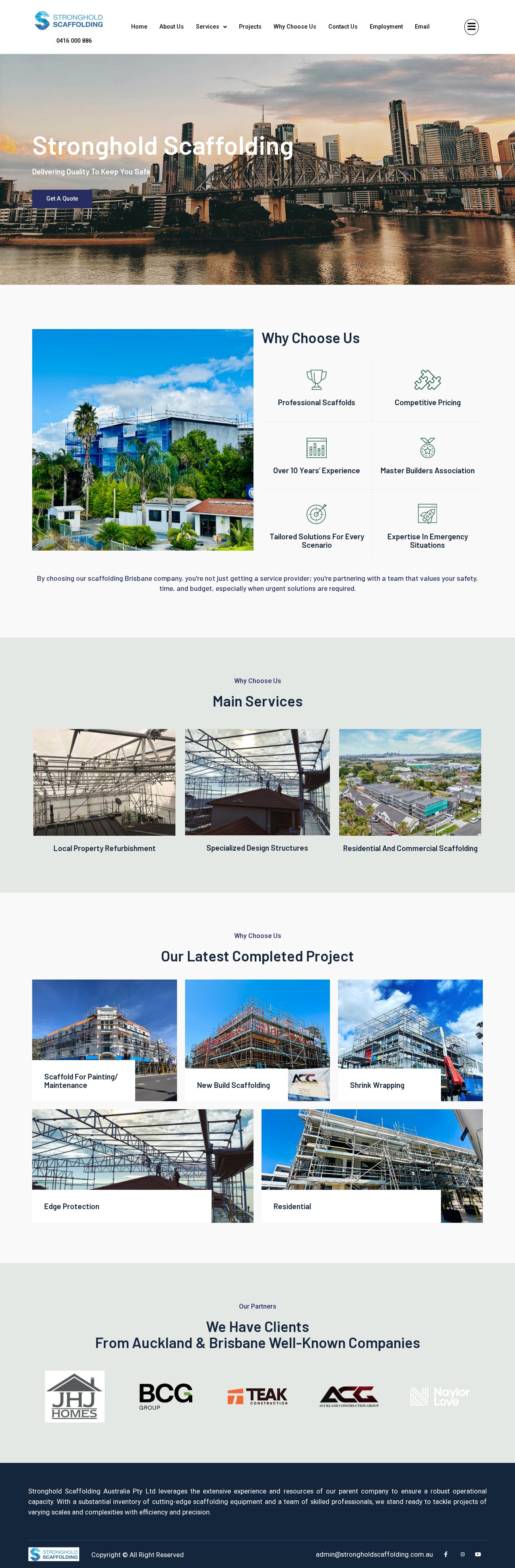 Stronghold Scaffolding website