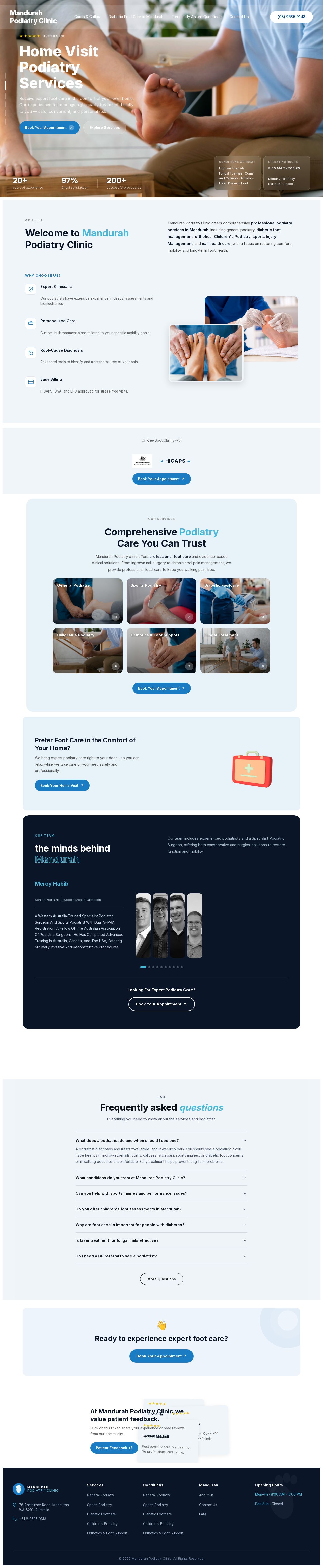 Mandurah Podiatry Clinic website