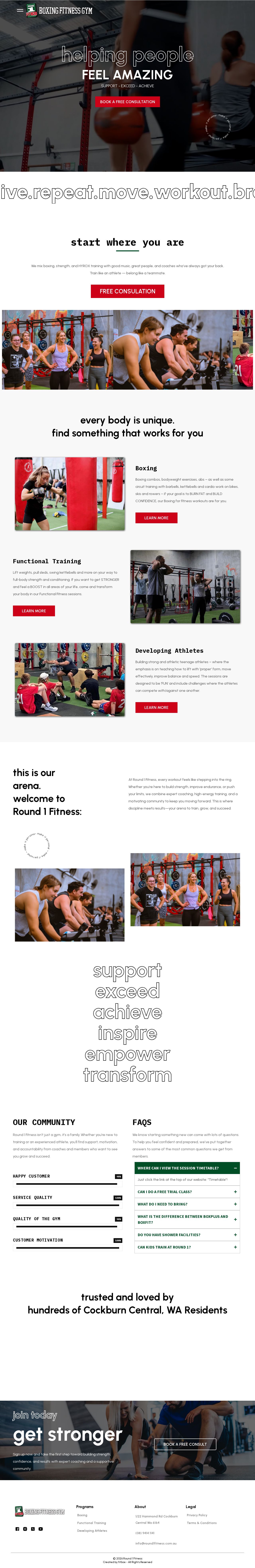 Round 1 Fitness website