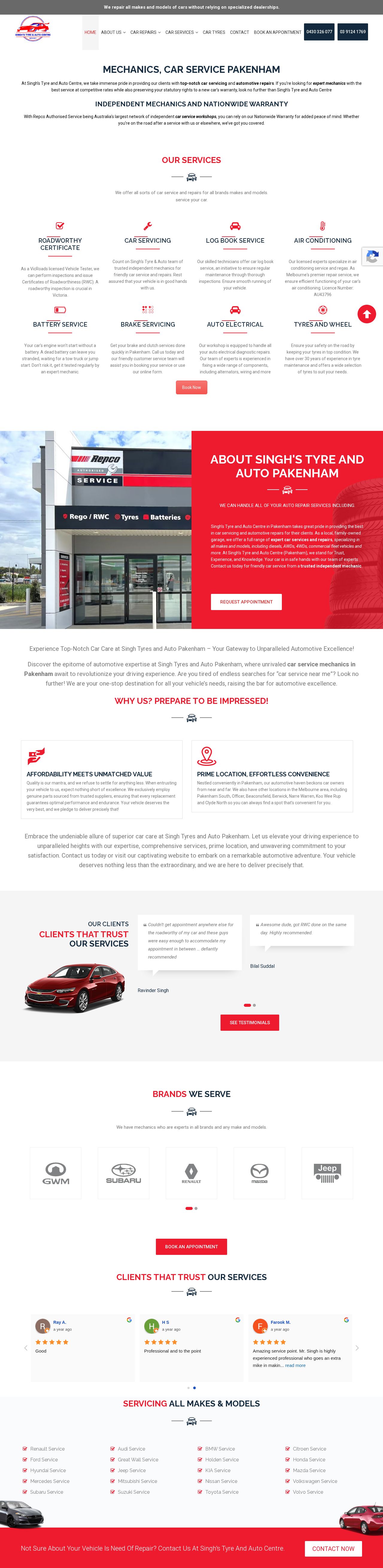 Singh's Auto Centre & Singh's Tyre Centre website