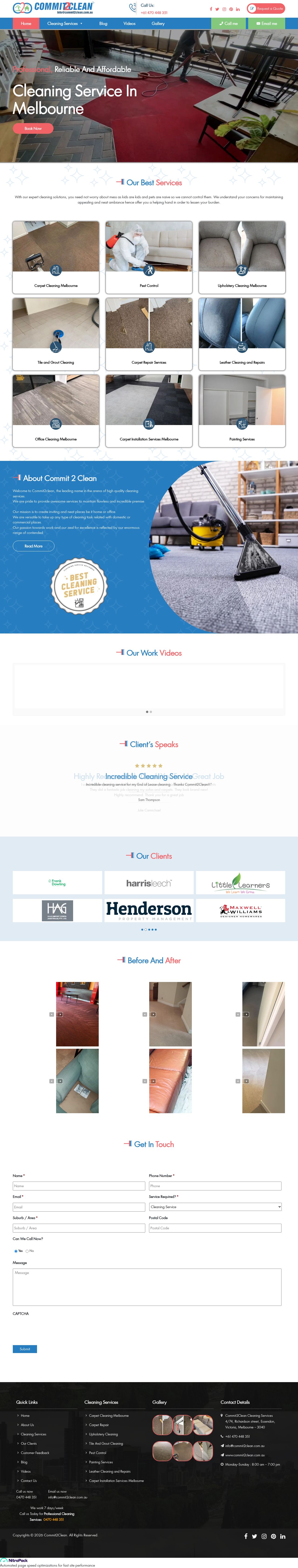 Commit 2 Clean - Cleaning Services Melbourne website