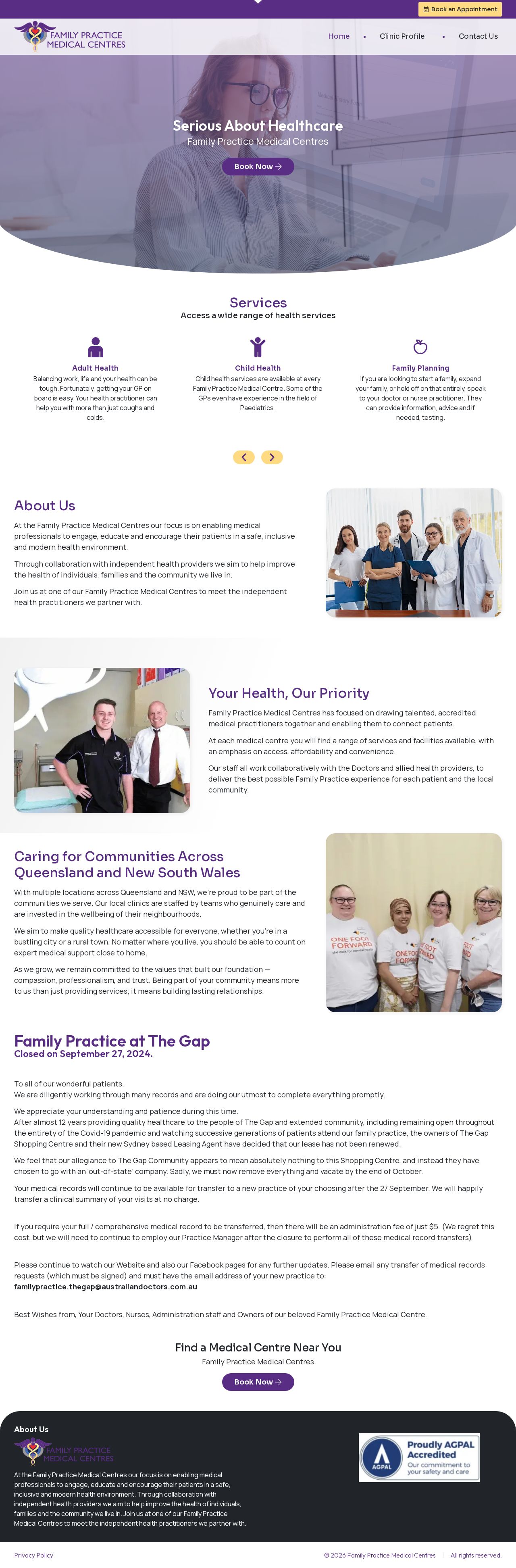Family Practice Medical Centre website
