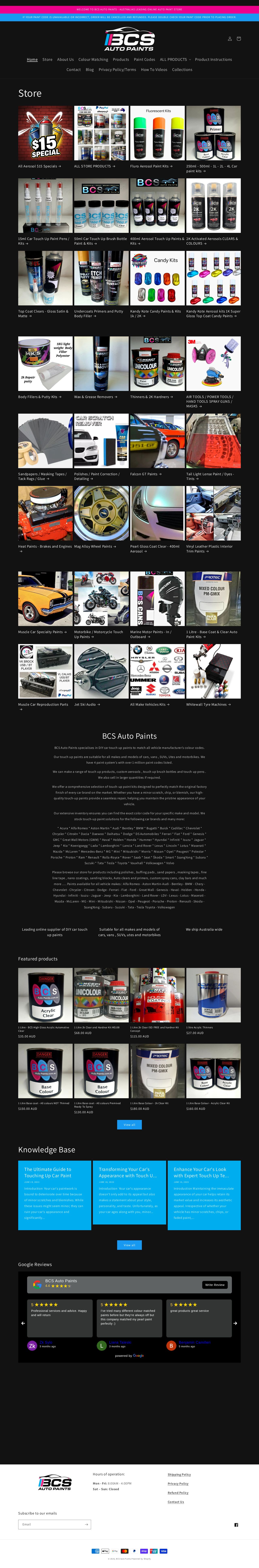 Bcs Auto Paint website