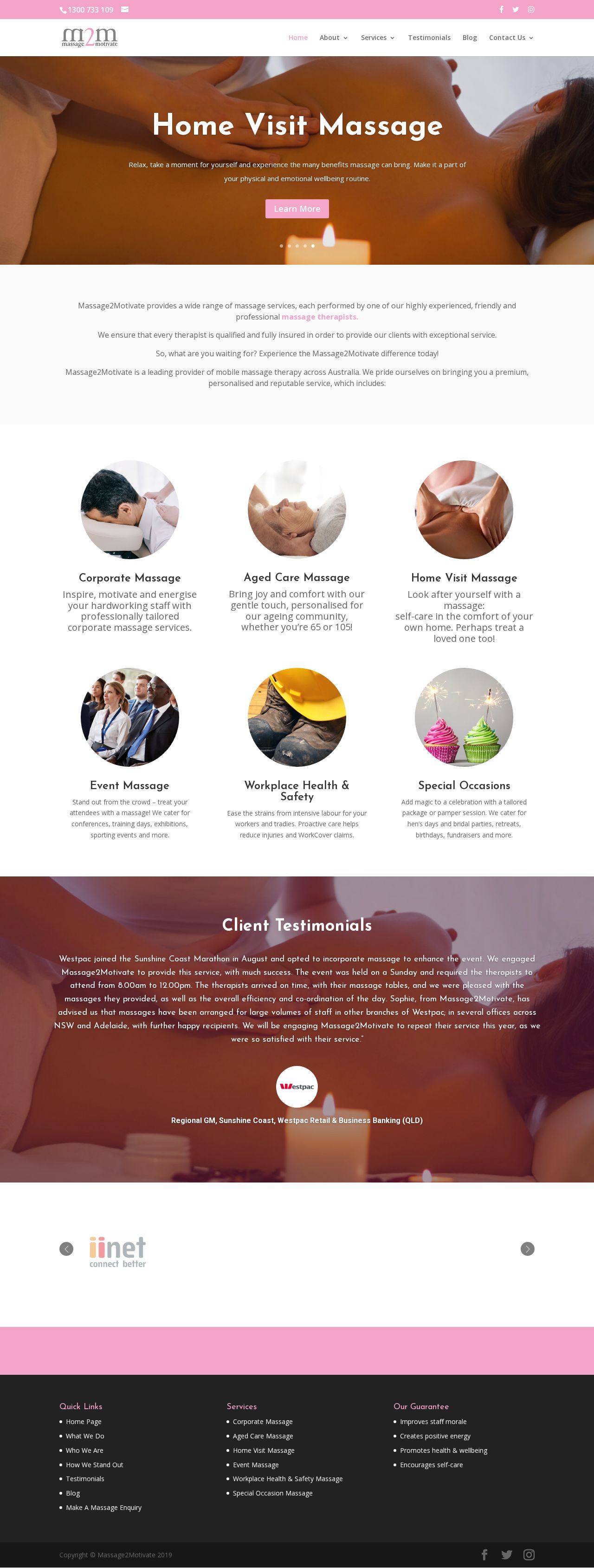 Massage 2 Motivate website