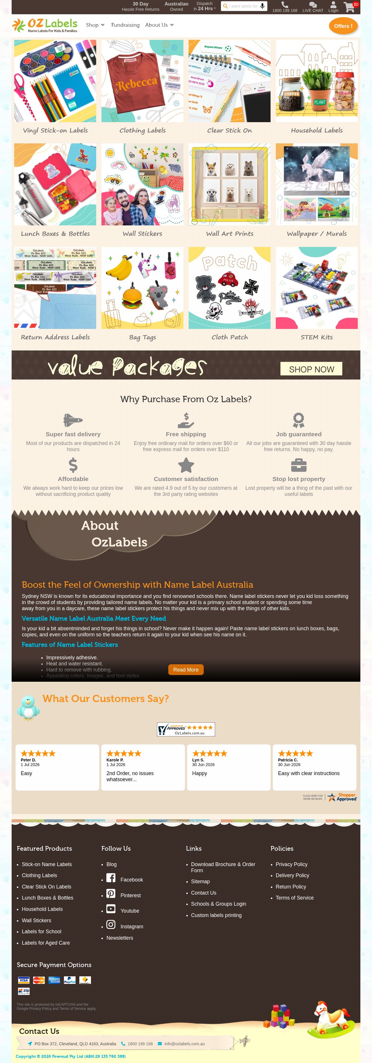 OzLabels website