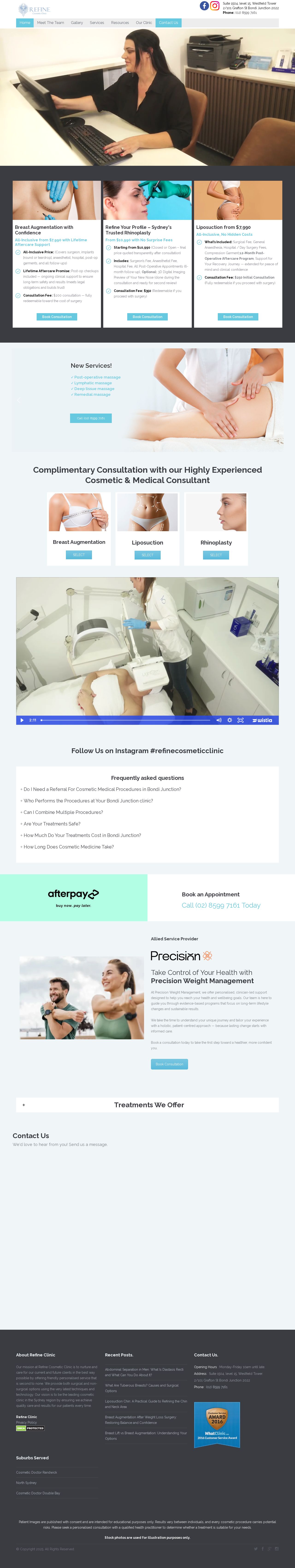 Refine Cosmetic Clinic website