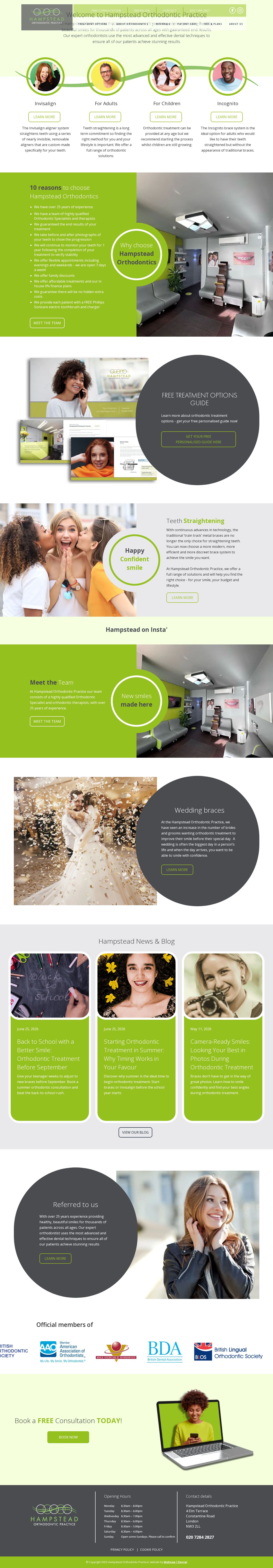 Hampstead Ortho Ltd website