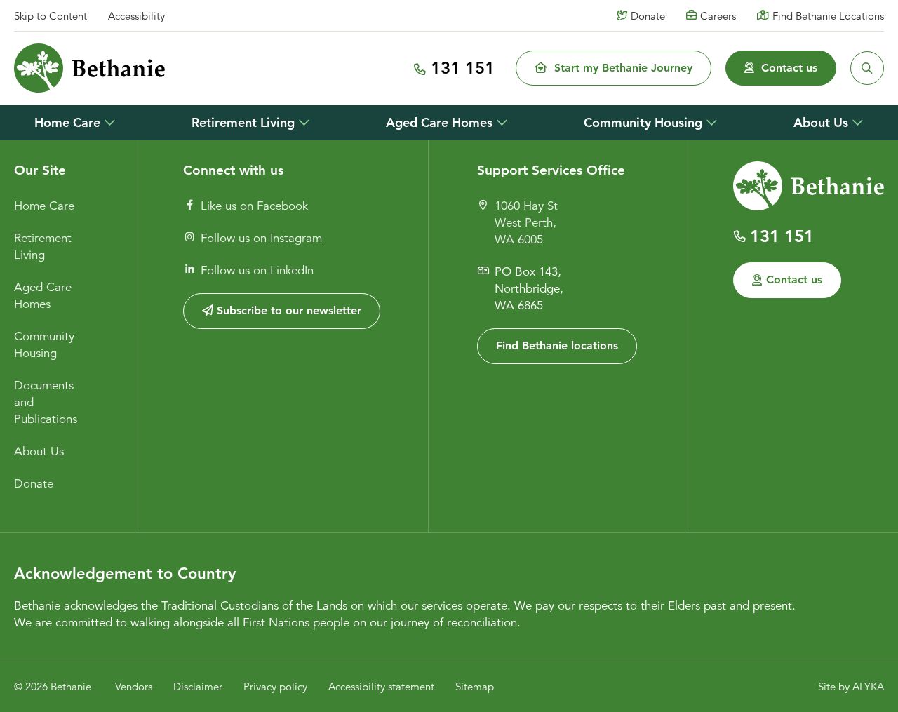 Bethanie website
