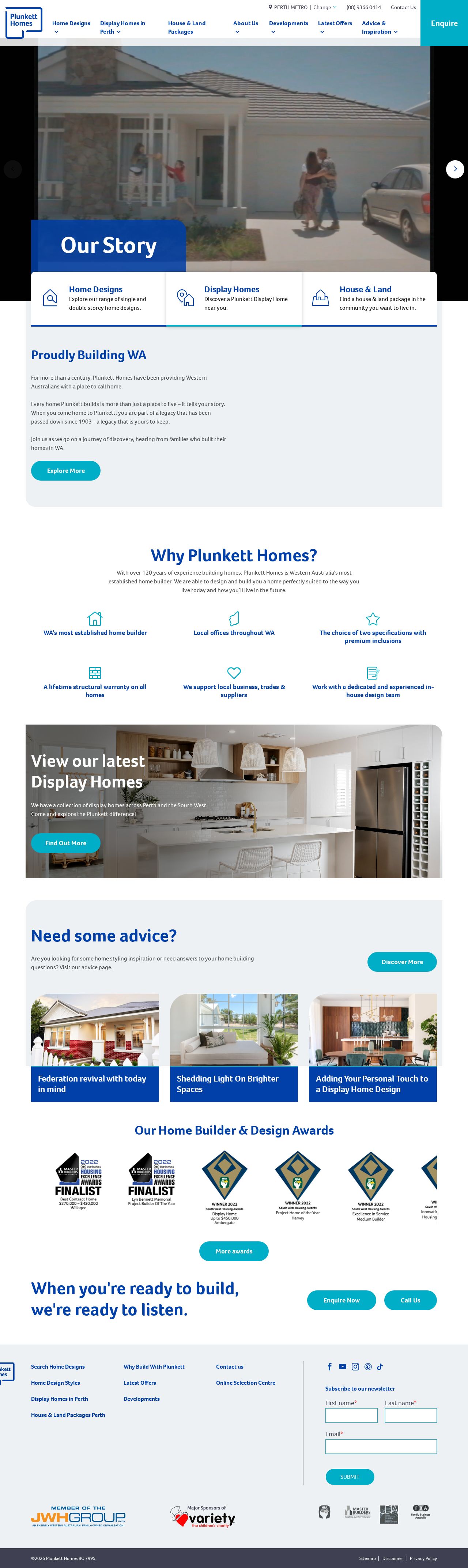 Plunkett Homes website