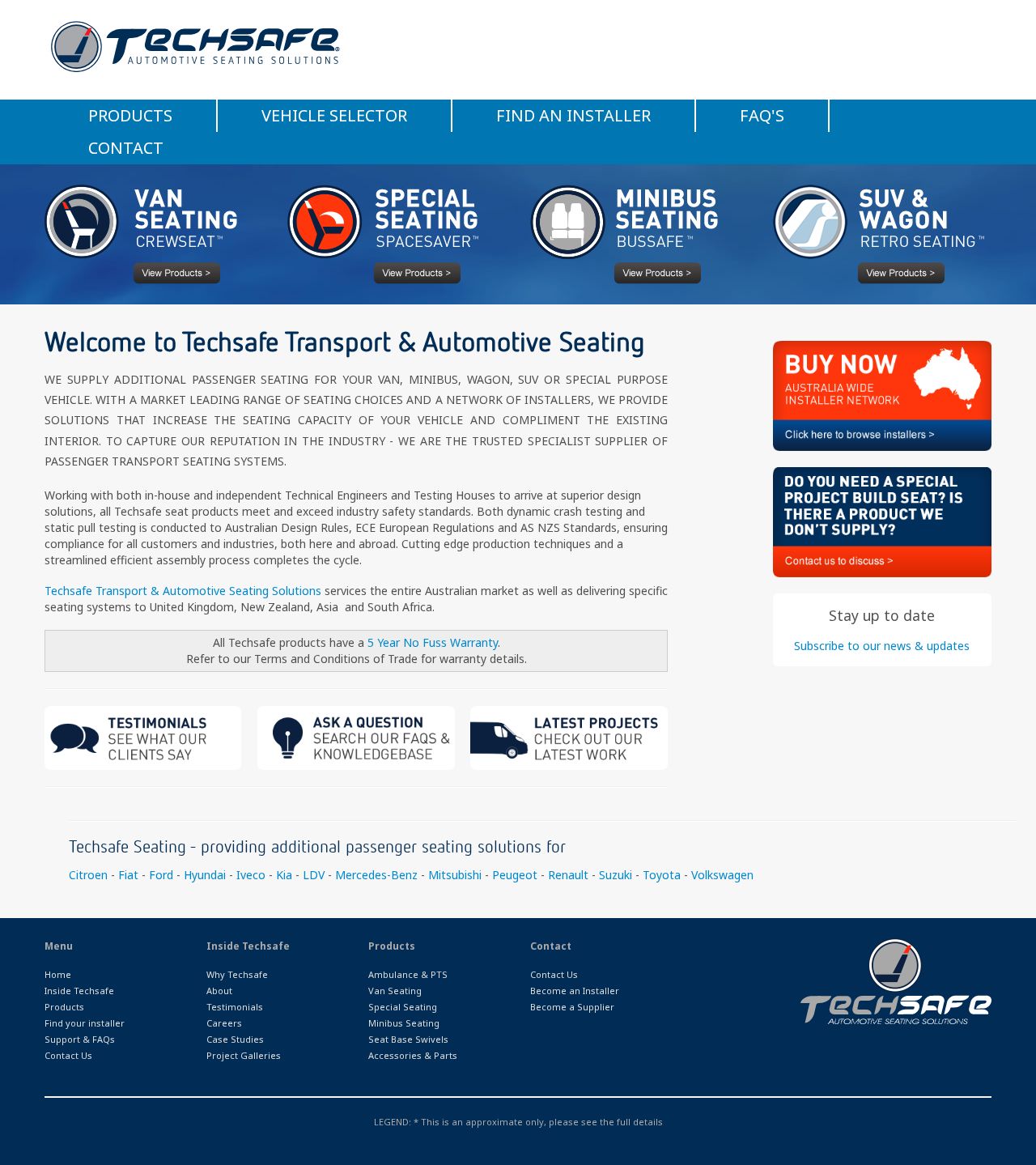 Techsafe Automotive Seating website