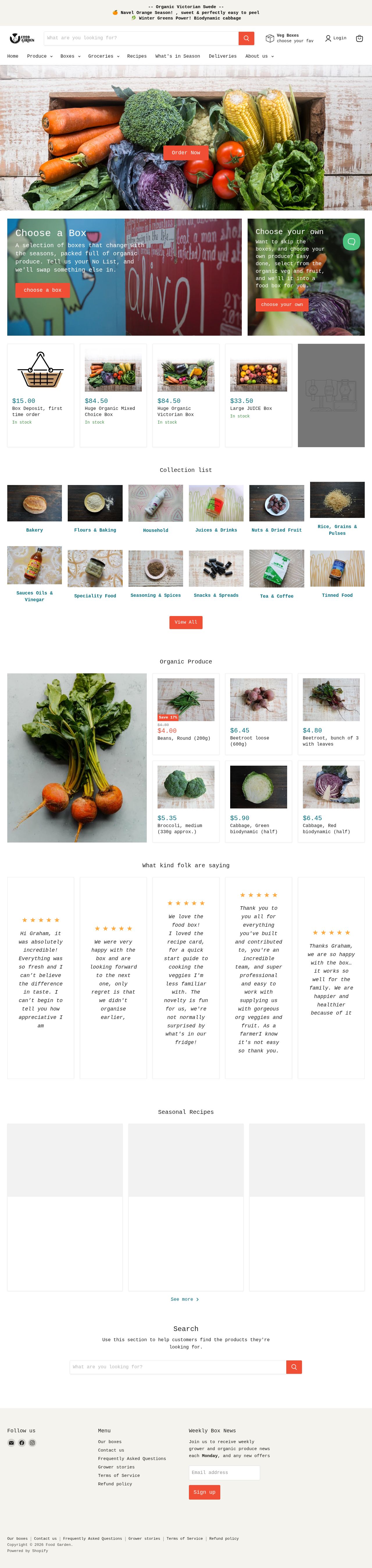 The Food Garden website