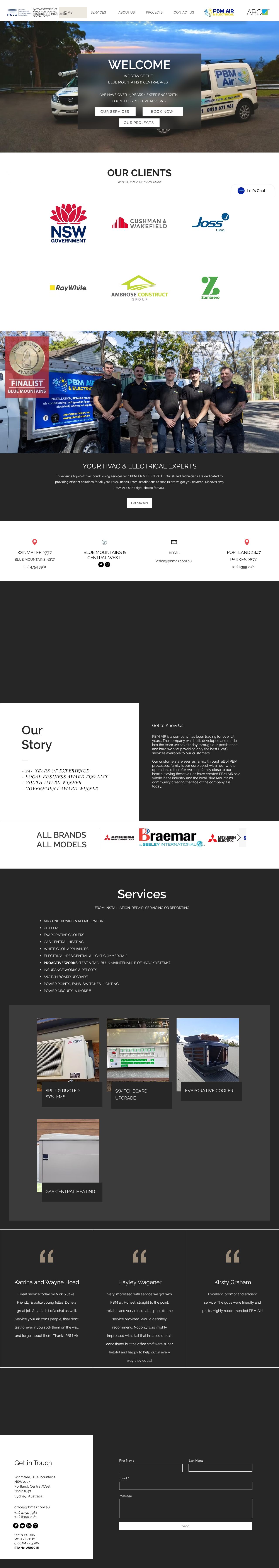 Air conditioning installations Pennant hills website