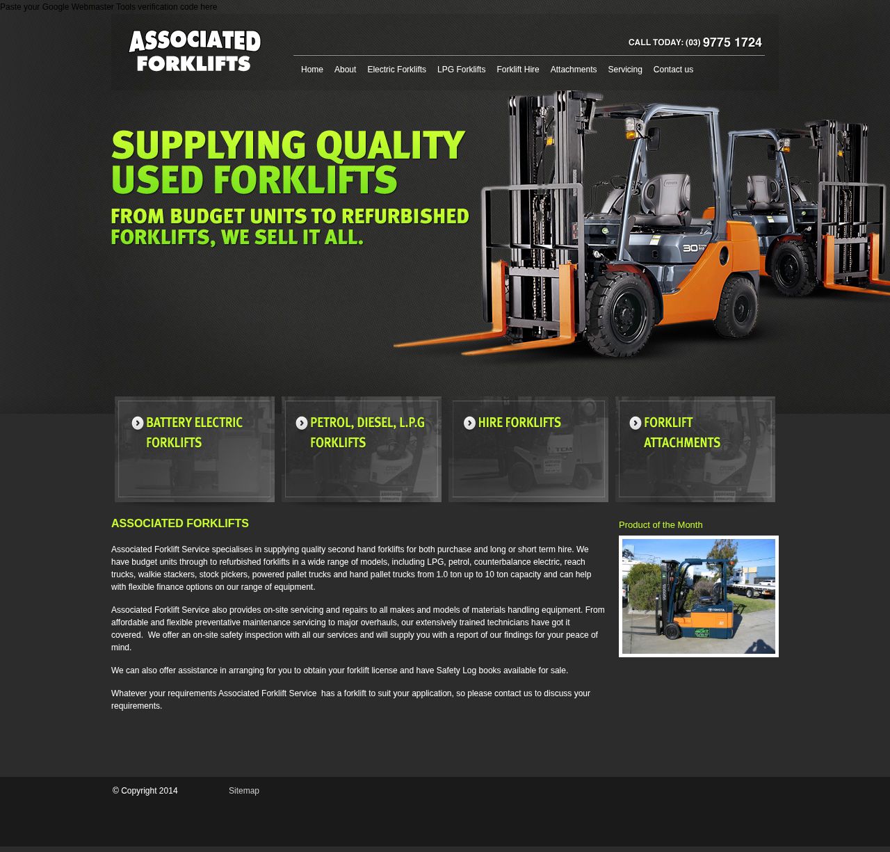Associated Forklifts Melbourne website