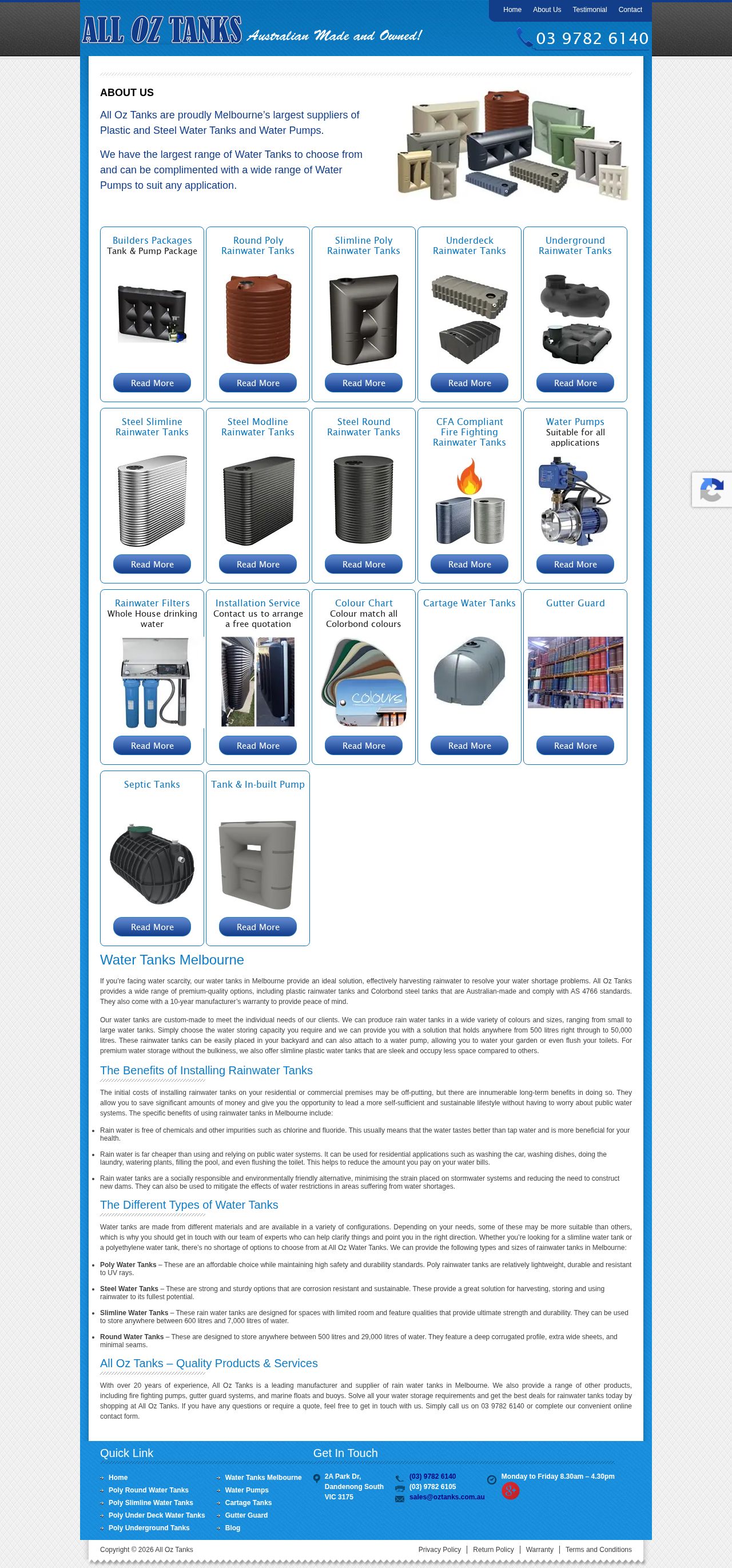 Rainwater Tanks website