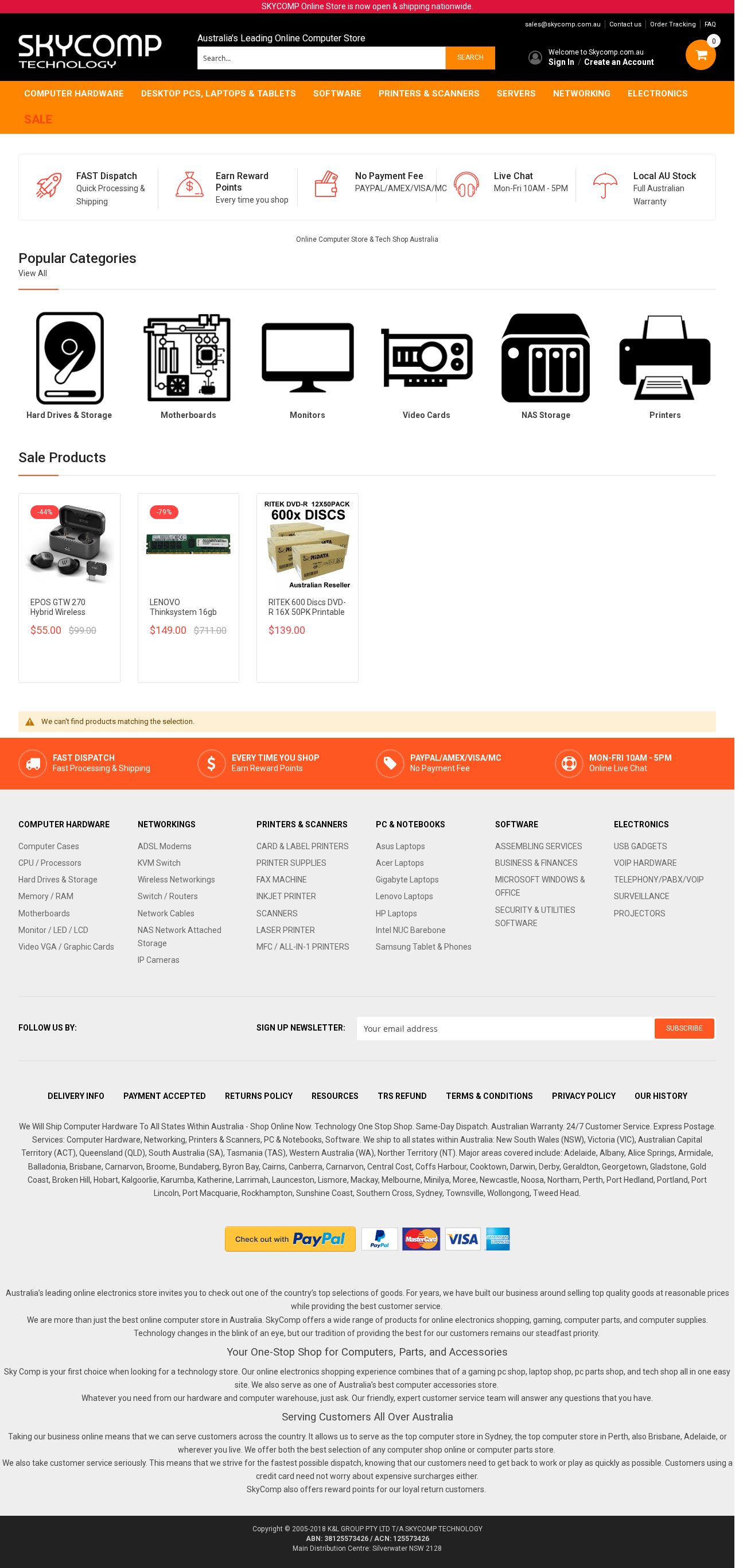 Skycomp Computer Shop - Australia Wide website
