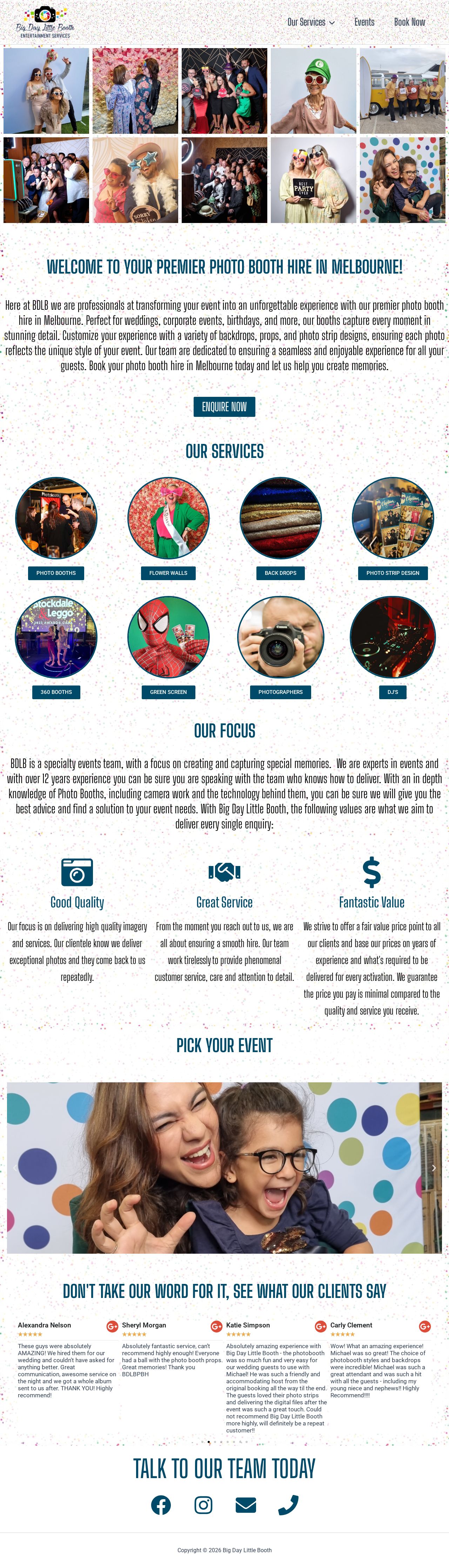 Big Day Little Booth website