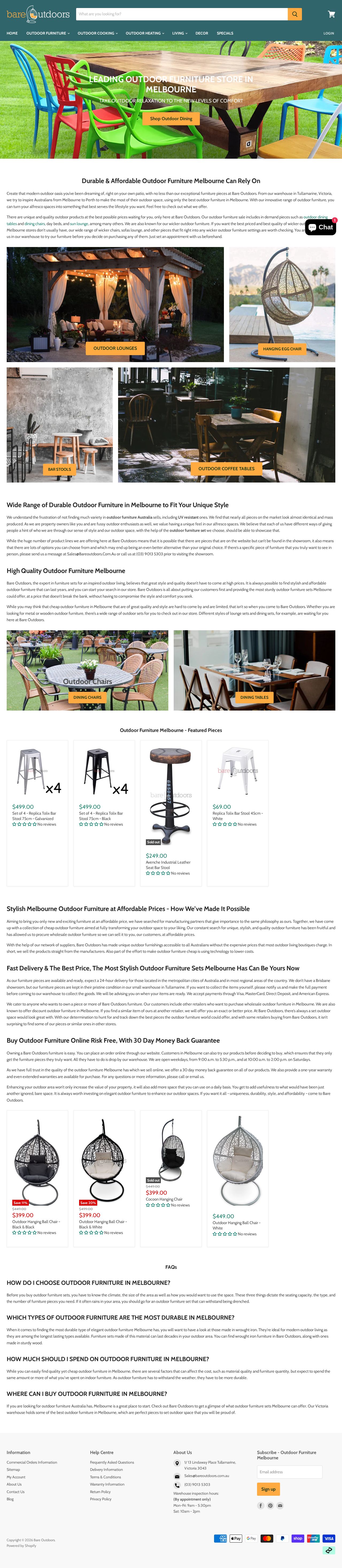 Bare Outdoors website