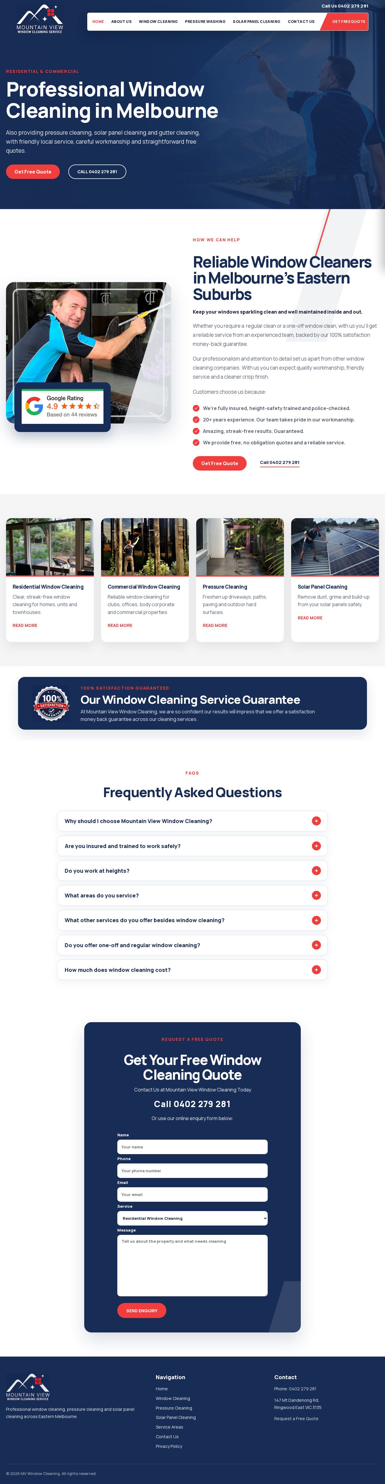 Mountain View Window Cleaning Service website