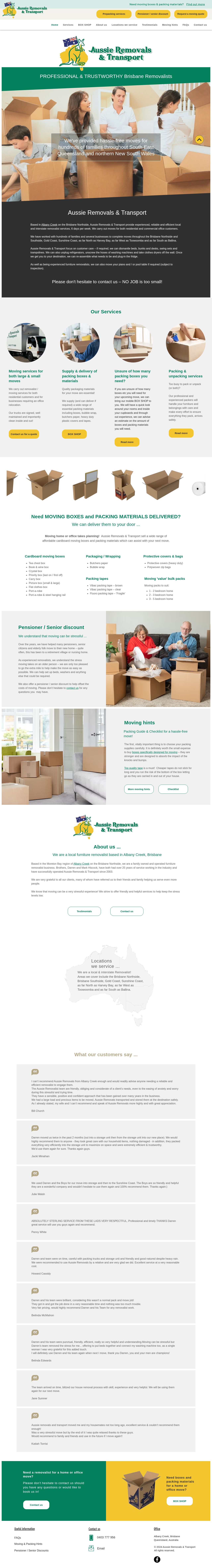 A1 Aussie Removals & Transport website