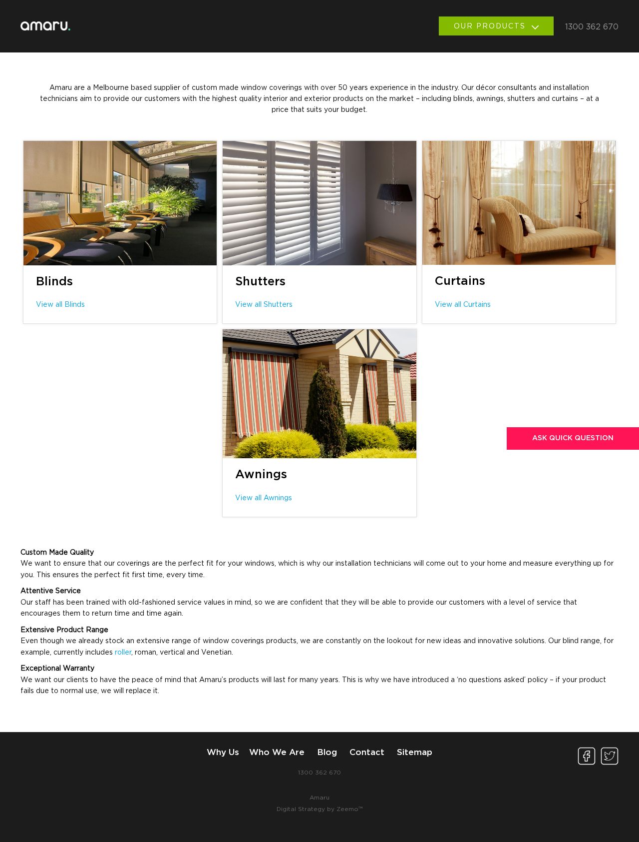 Energy Blinds website