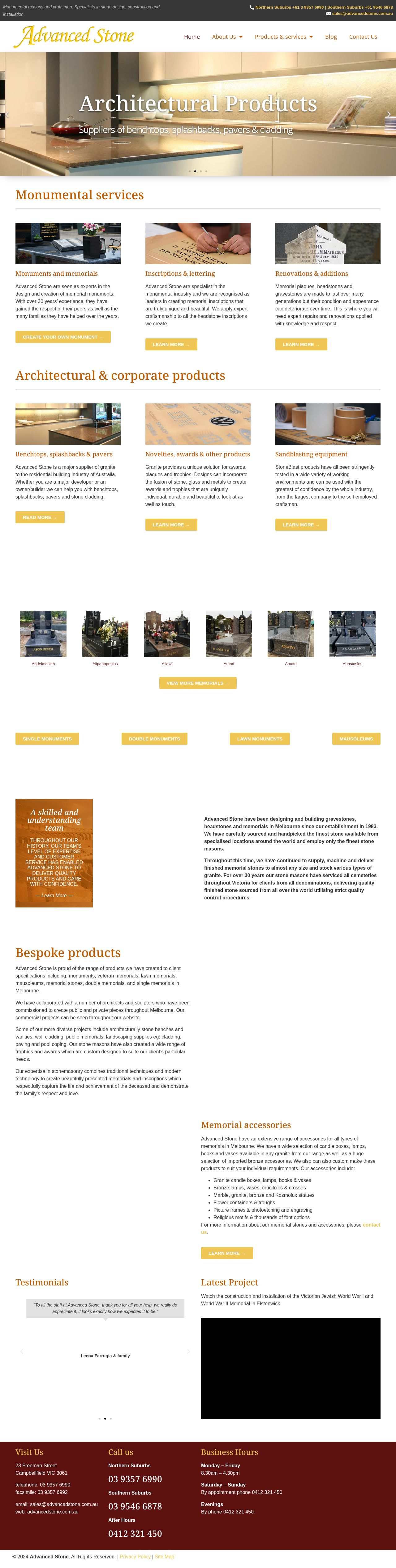 Advanced Stone website