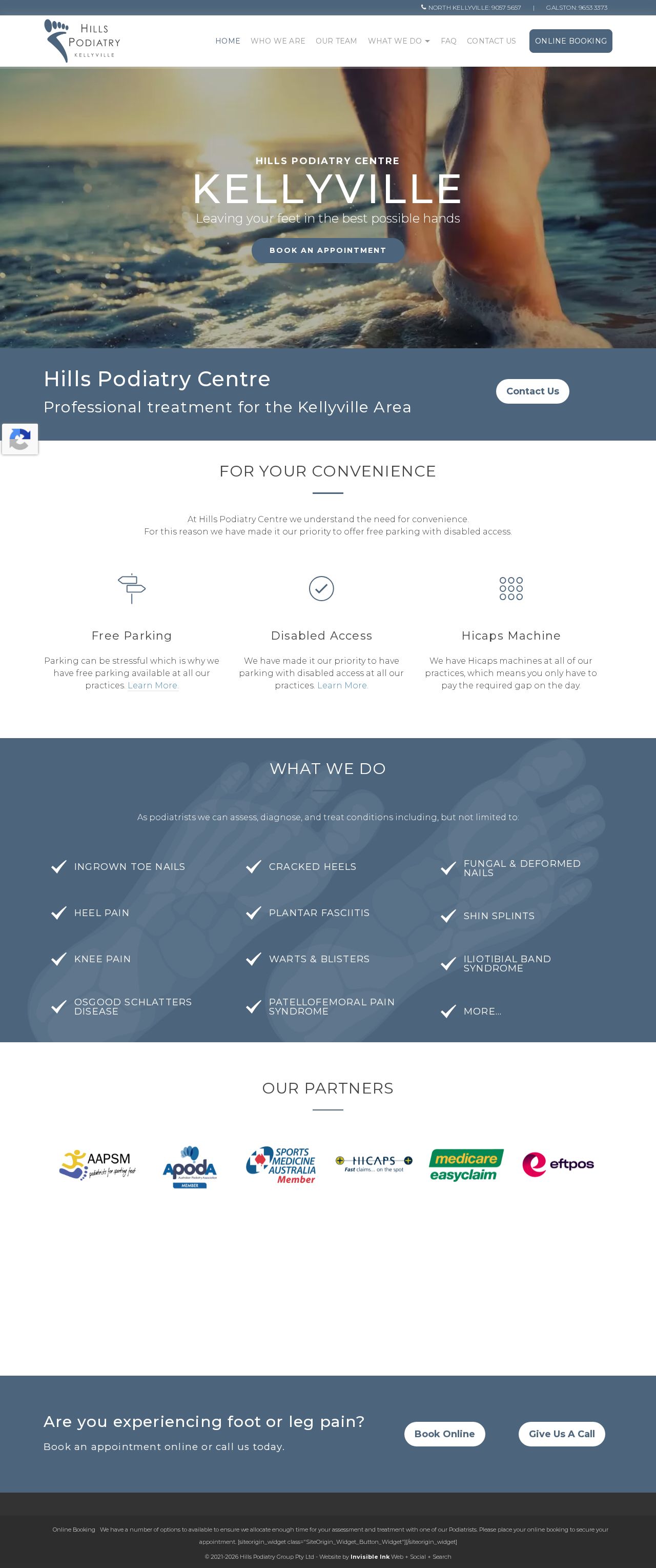 Hills Podiatry Centre Kellyville website